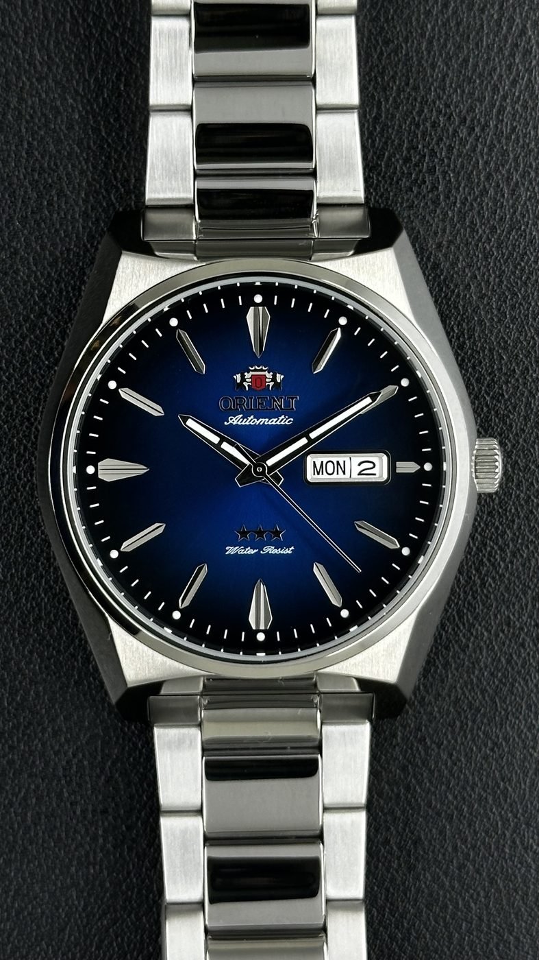 Orient 3 Estrelas Automático Azul Calendário Duplo
