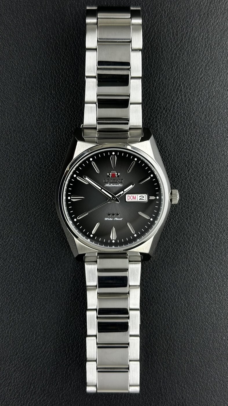 Orient 3 Estrelas Automático Preto Calendário Duplo
