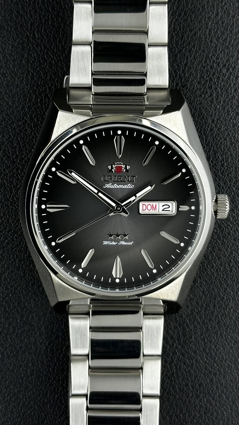 Orient 3 Estrelas Automático Preto Calendário Duplo