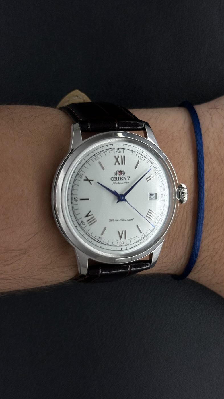Orient Bambino Classic V2 Automático Branco Couro