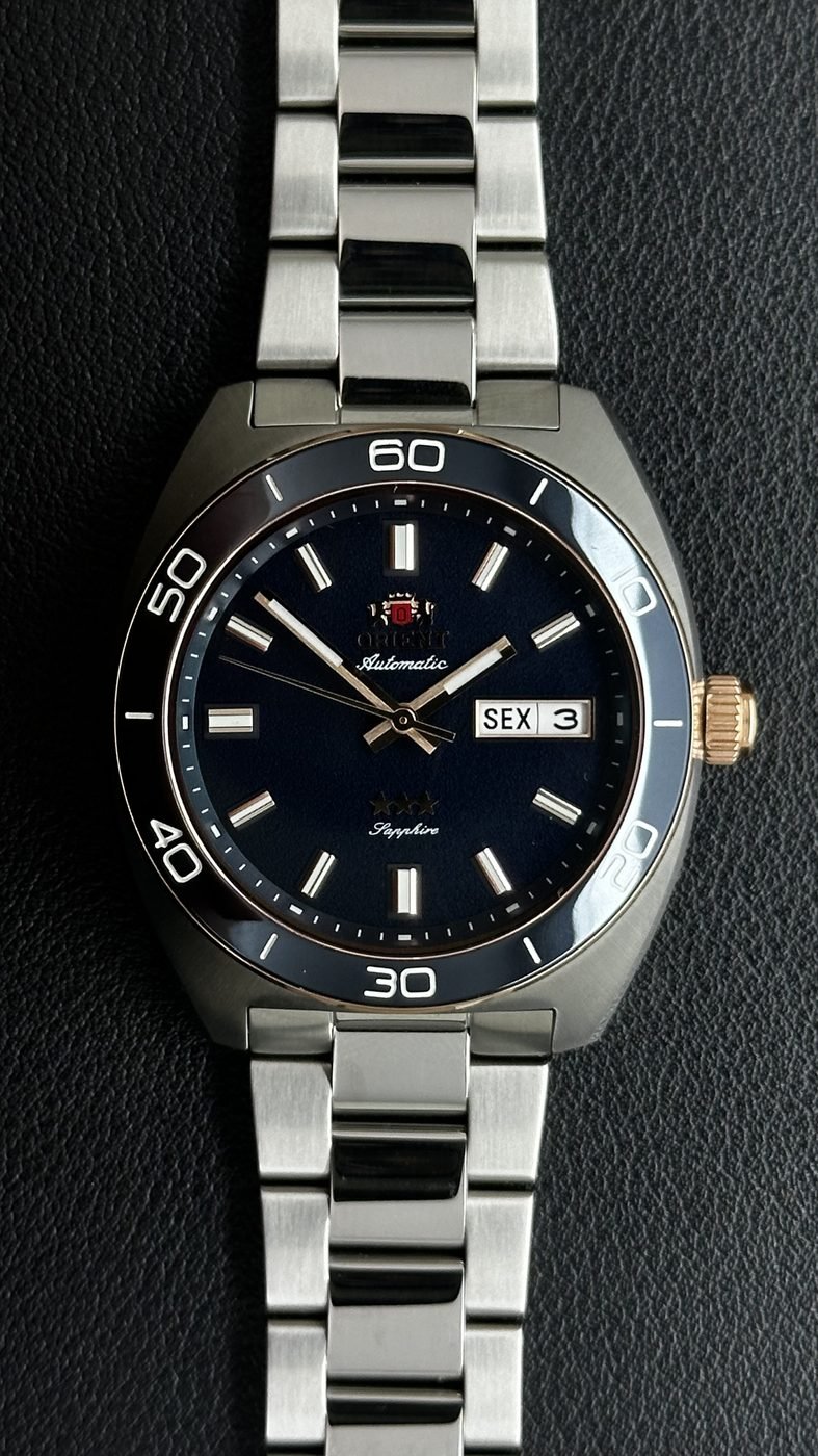 Orient Elegance 3 Estrelas Automático Azul Petróleo Aço