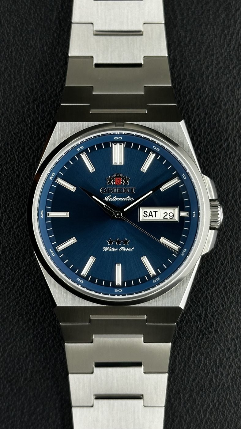 Orient Elegance 3 Estrelas Automático Azul Bracelete Integrado