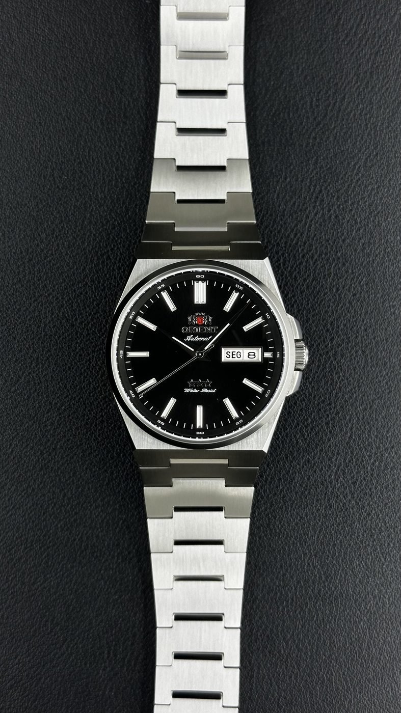 Orient Elegance 3 Estrelas Automático Preto Bracelete Integrado