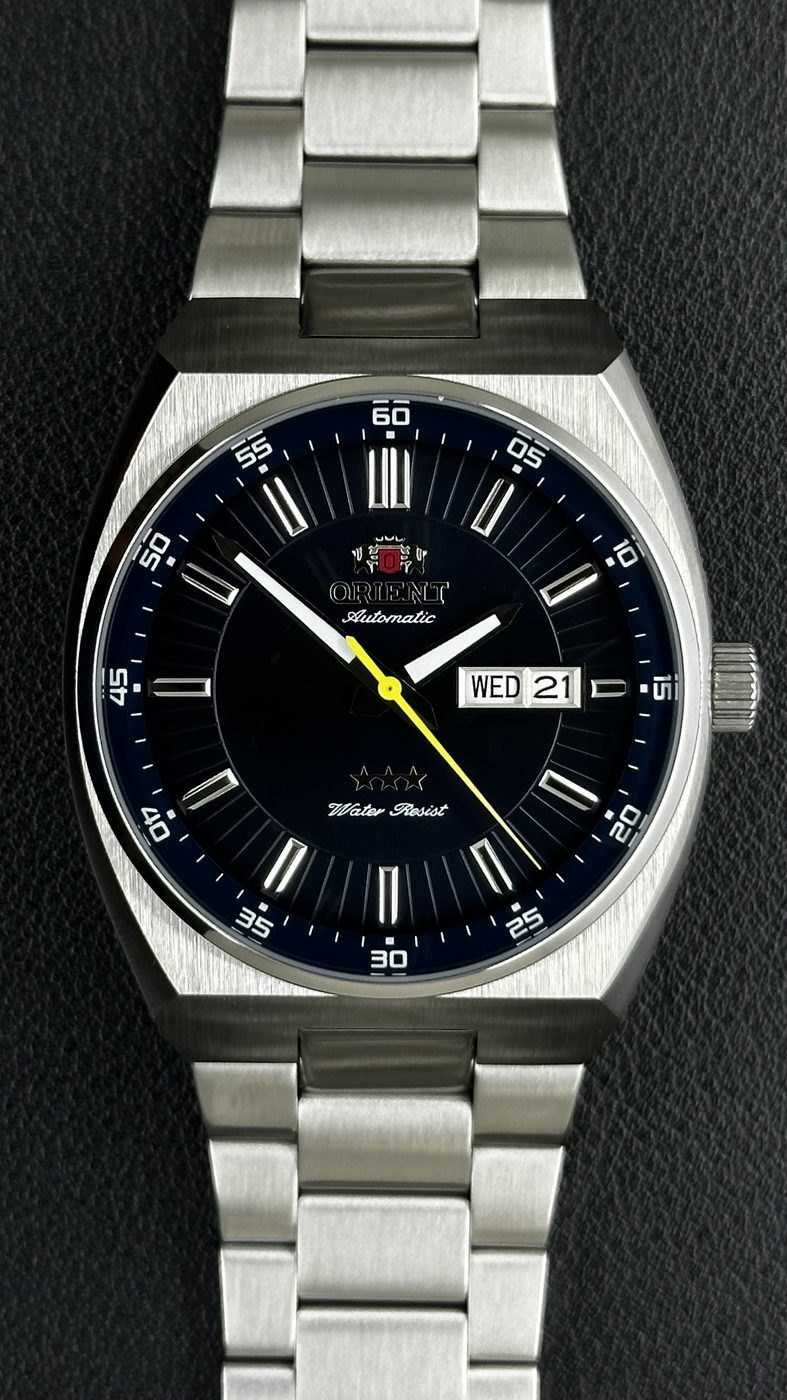 Orient 3 Estrelas Automático Azul Calendário Duplo