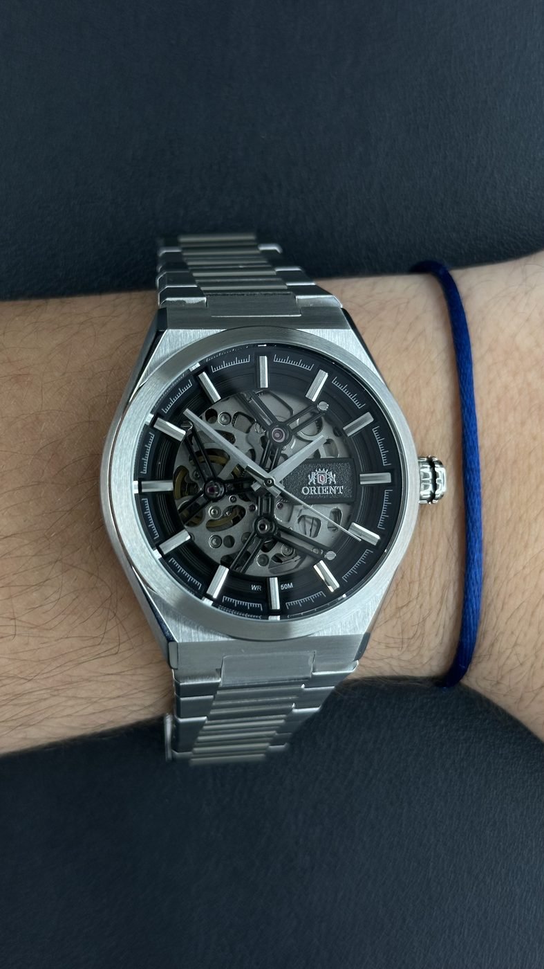 Orient Esqueleto Automático Prata/Preto