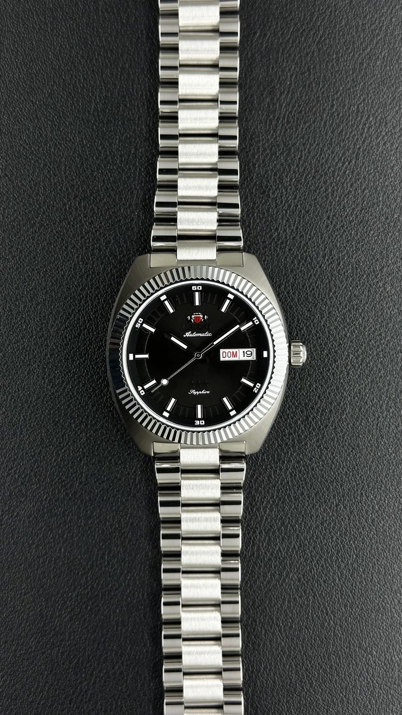 Orient Heritage 3 Estrelas Automático Preto (Bizel Canelado)