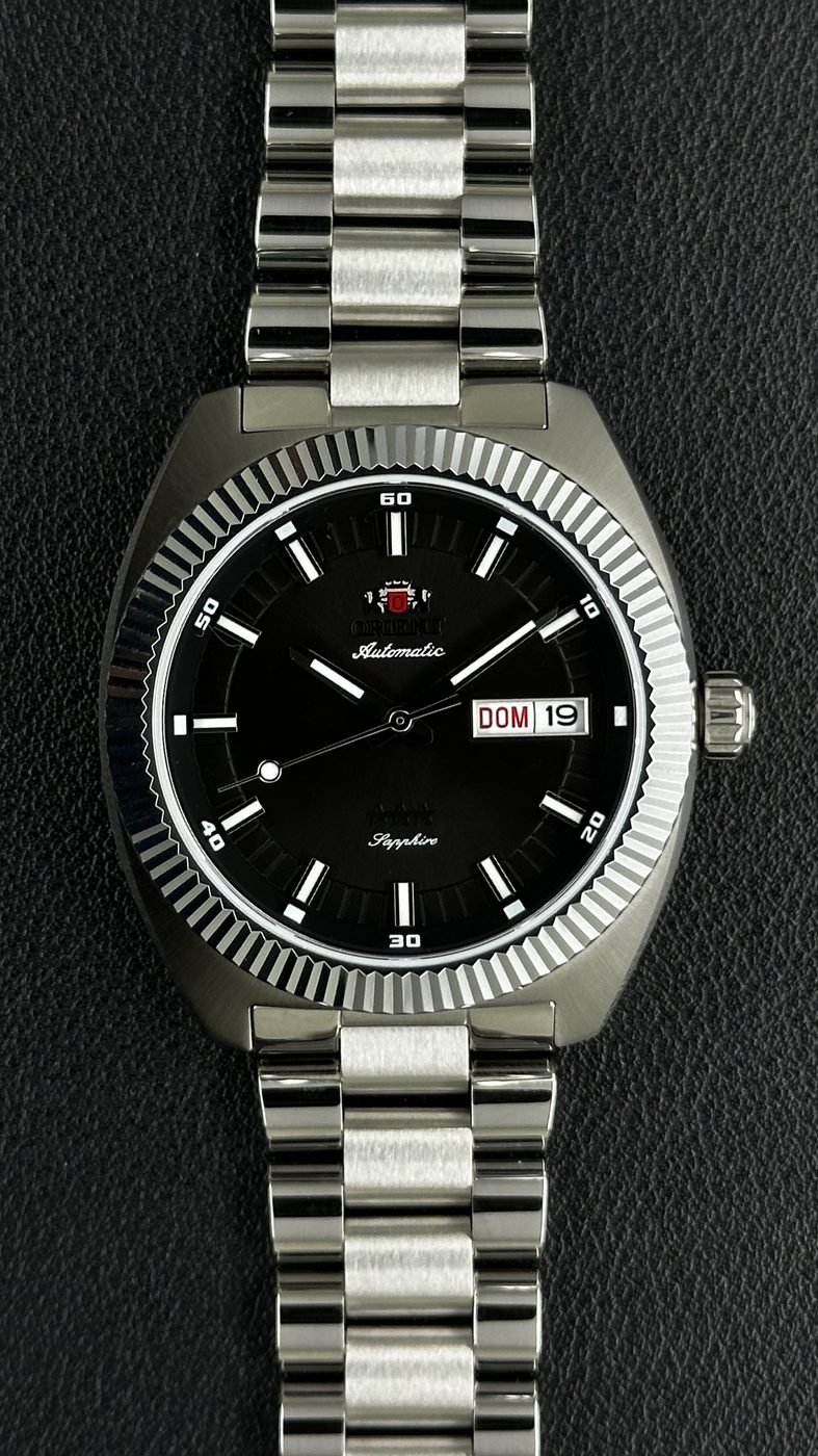 Orient Heritage 3 Estrelas Automático Preto (Bizel Canelado)