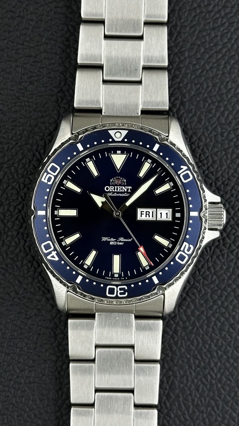 Orient Kamasu Mako III Automático Diver Azul Aço Safira 200m