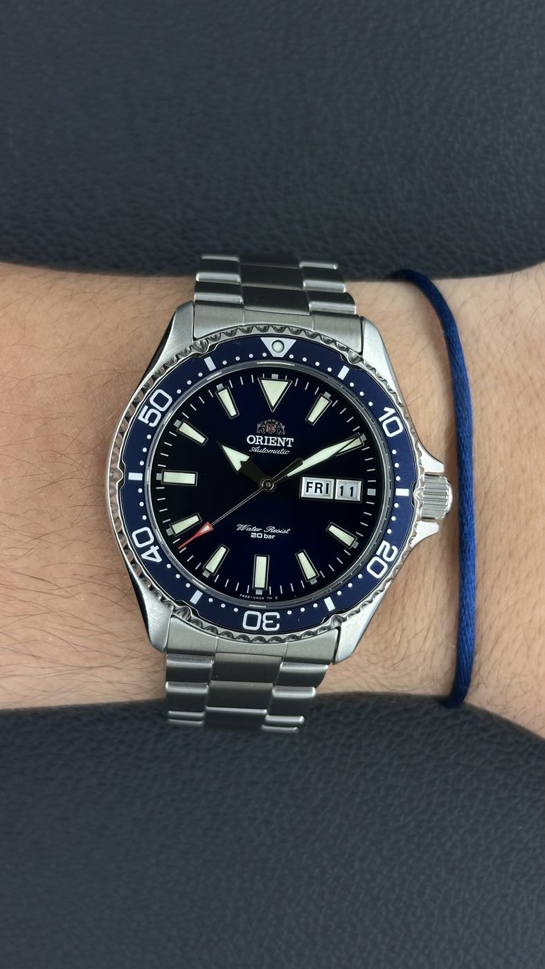 Orient Kamasu Mako III Automático Diver Azul Aço Safira 200m
