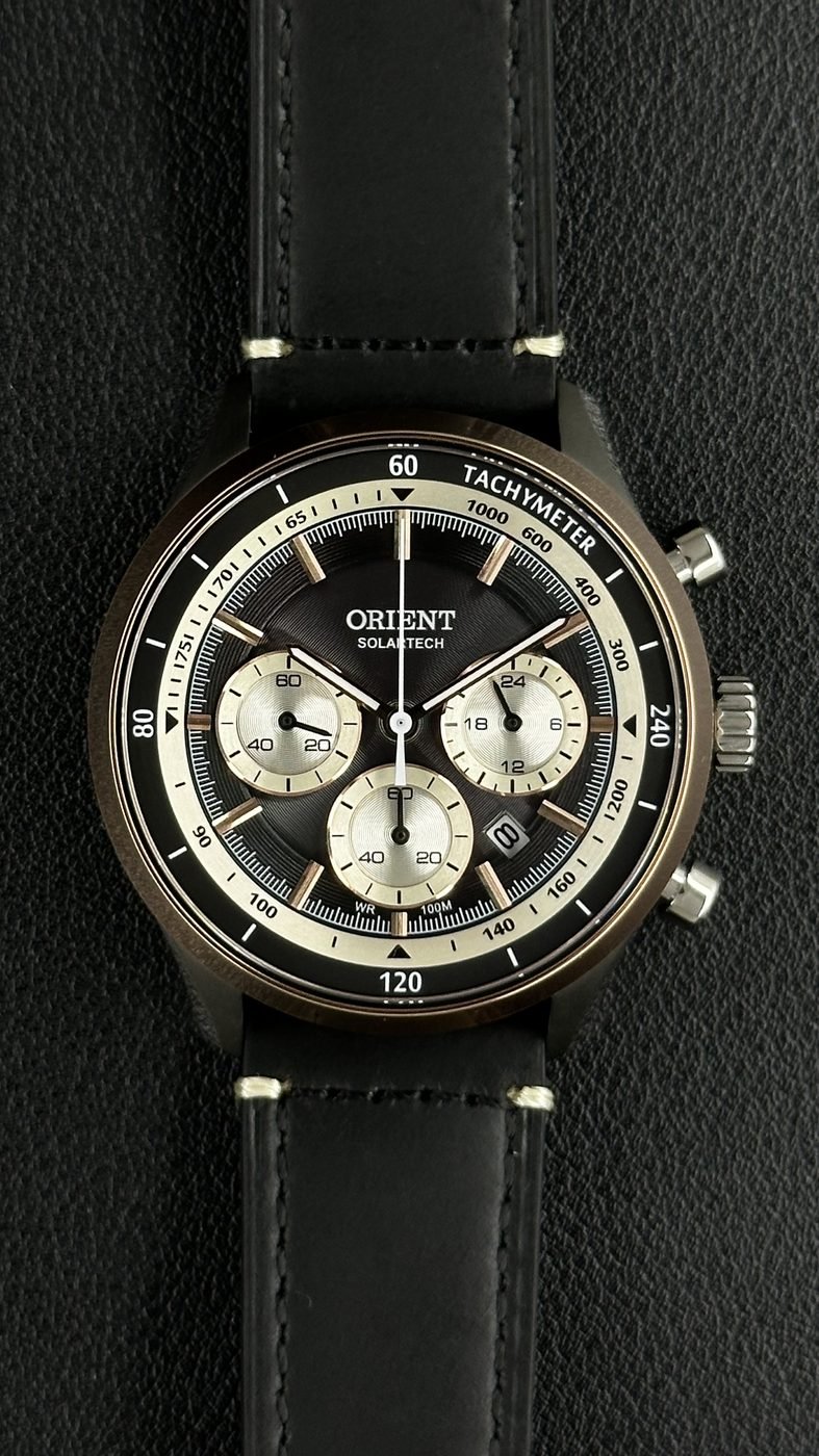 Orient Solartech Elite Elegance Solar Preto e Rosé Couro