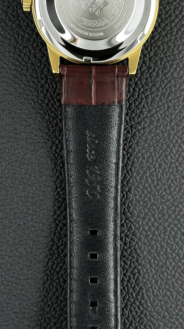 Orient Special Calibers Automático Dourado e Branco Couro