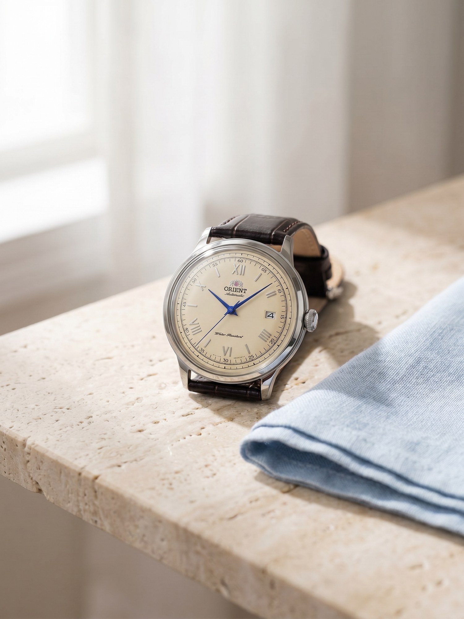 Orient Bambino Classic V2 Automático Bege Couro