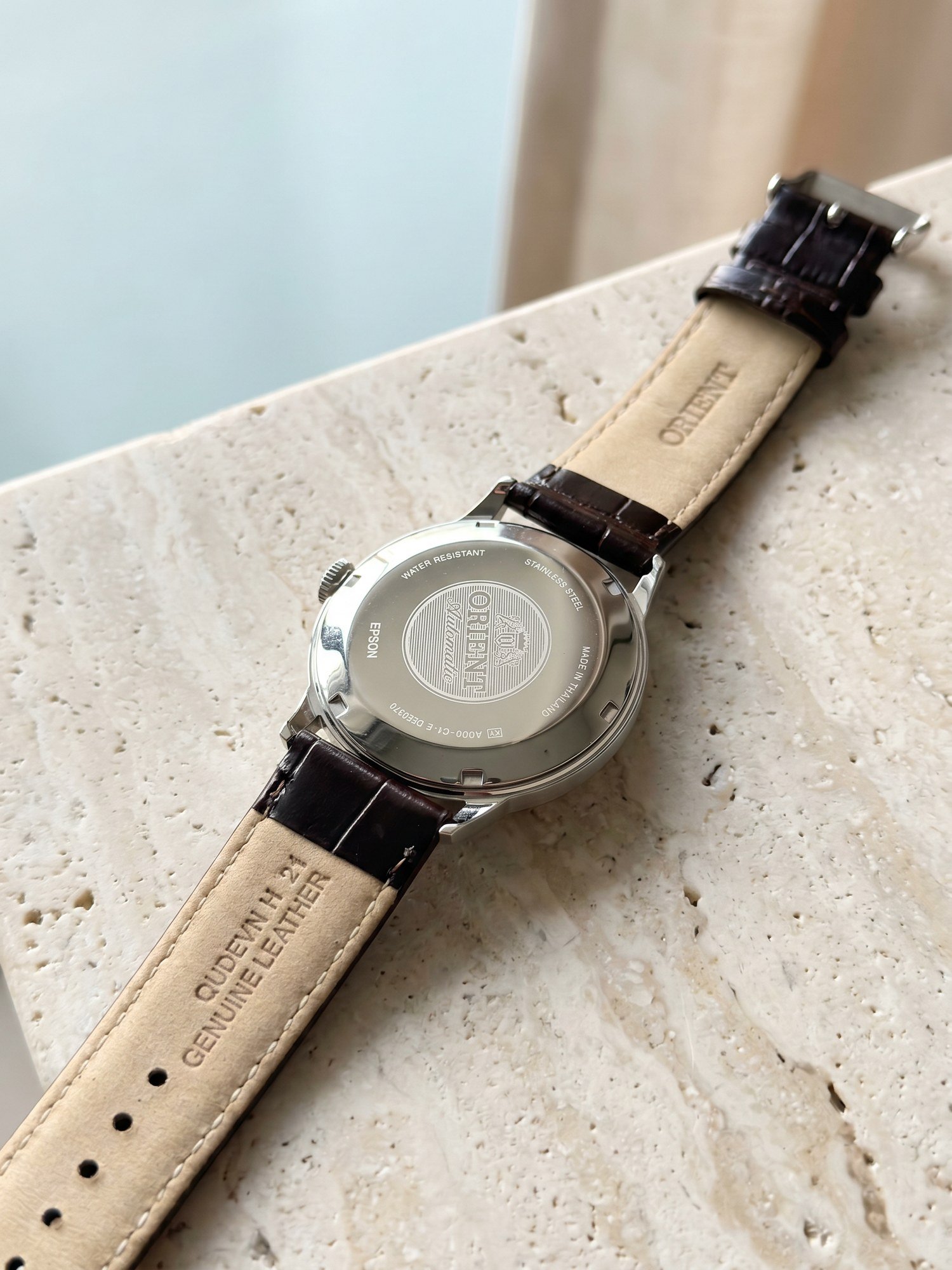 Orient Bambino Classic V2 Automático Bege Couro
