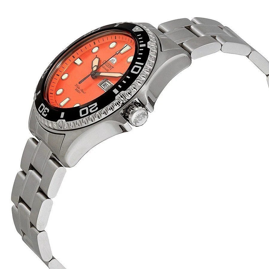 Orient Mako Ray II Automático Diver Laranja Aço 200m
