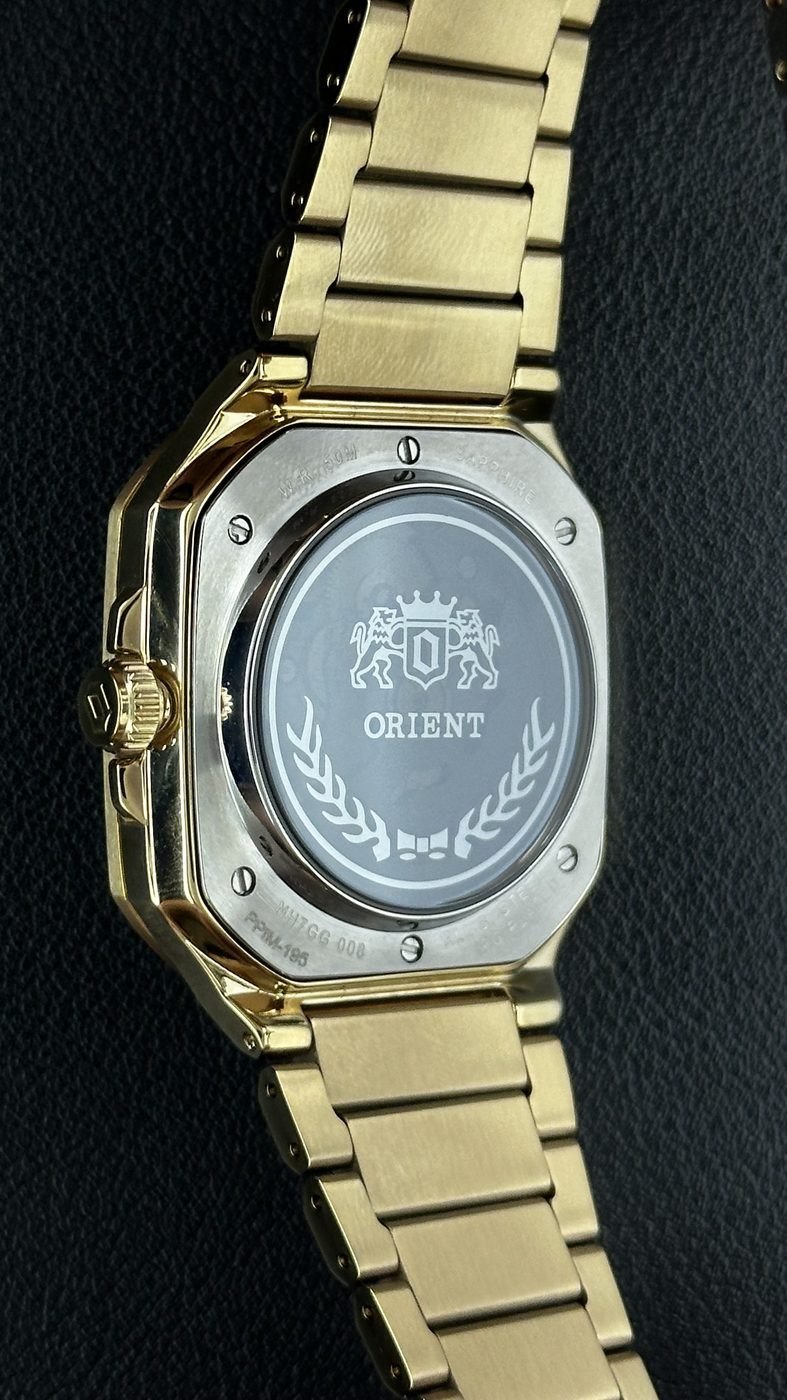 Orient Esqueleto Automático Dourado Quadrado