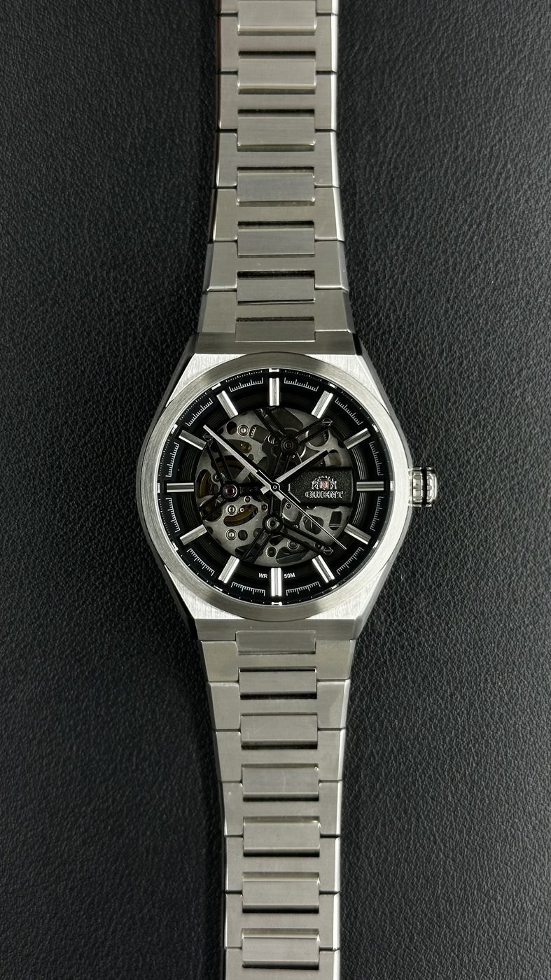 Orient Esqueleto Automático Prata/Preto