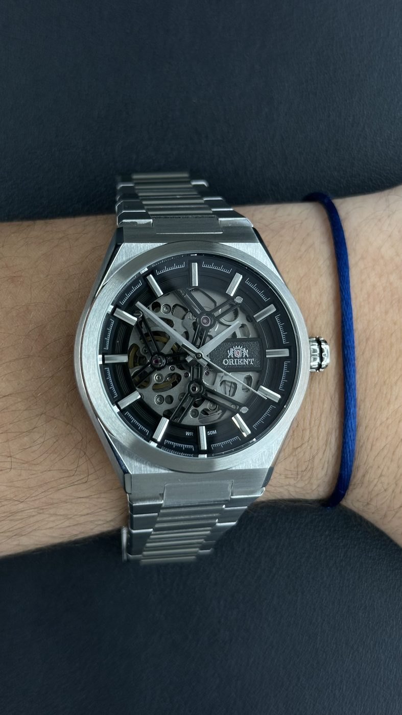 Orient Esqueleto Automático Prata/Preto