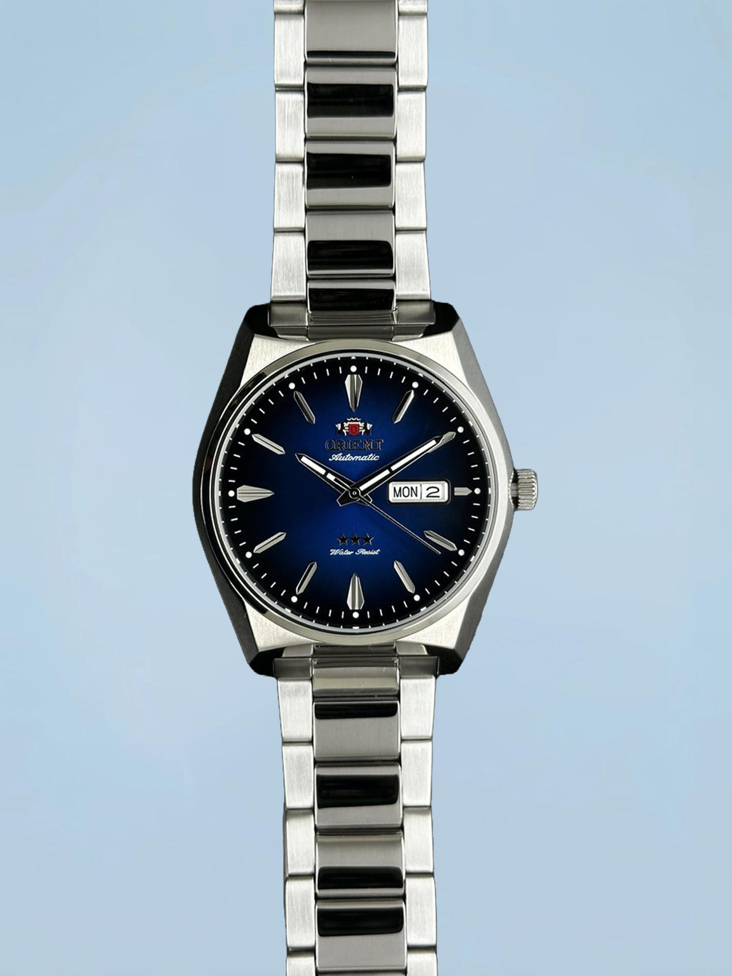 Orient 3 Estrelas Automático Azul Calendário Duplo