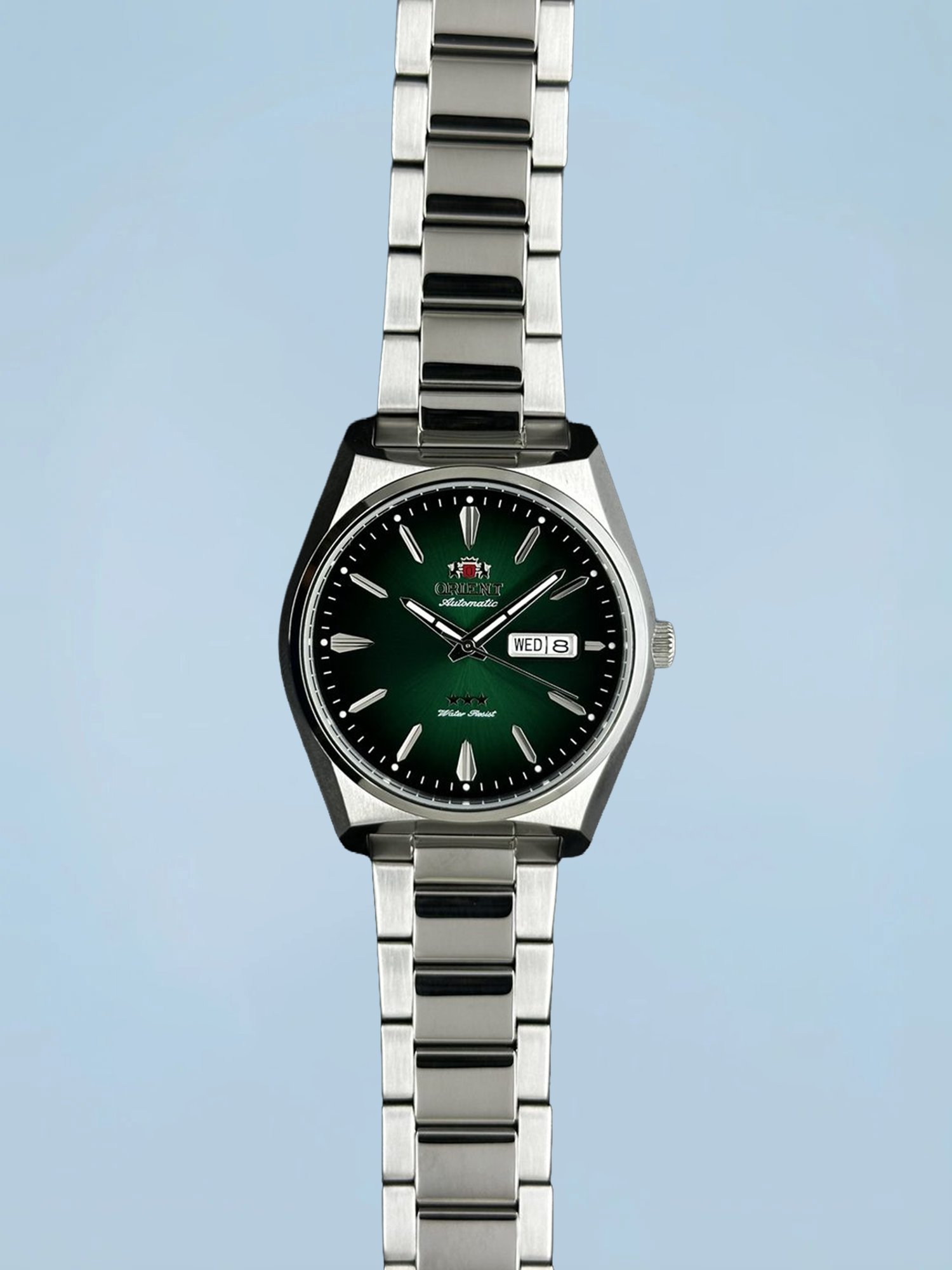 Orient 3 Estrelas Automático Verde Calendário Duplo