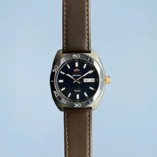 Relógio Orient Elegance 3 Estrelas Automático Azul Petróleo Couro