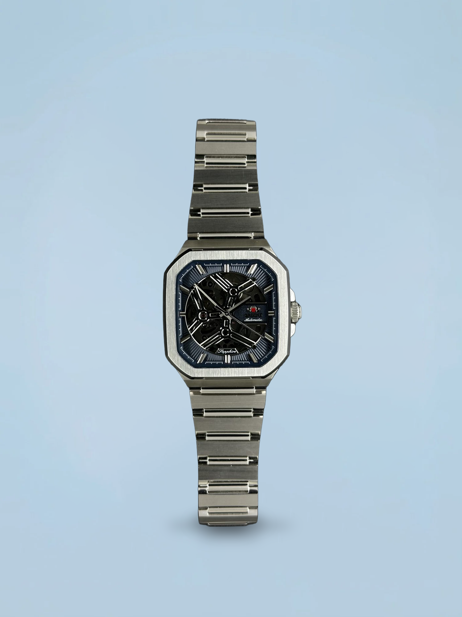 Orient Esqueleto Automático Azul Quadrado