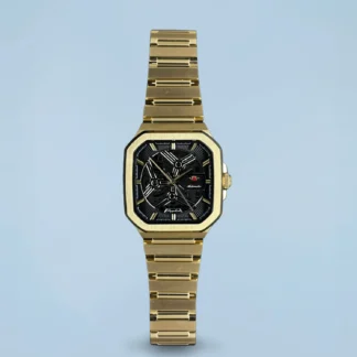Relógio Orient Esqueleto Automático Dourado Quadrado