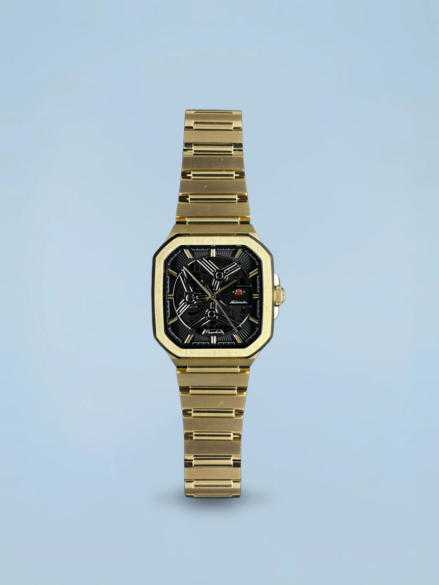 Orient Esqueleto Automático Dourado Quadrado