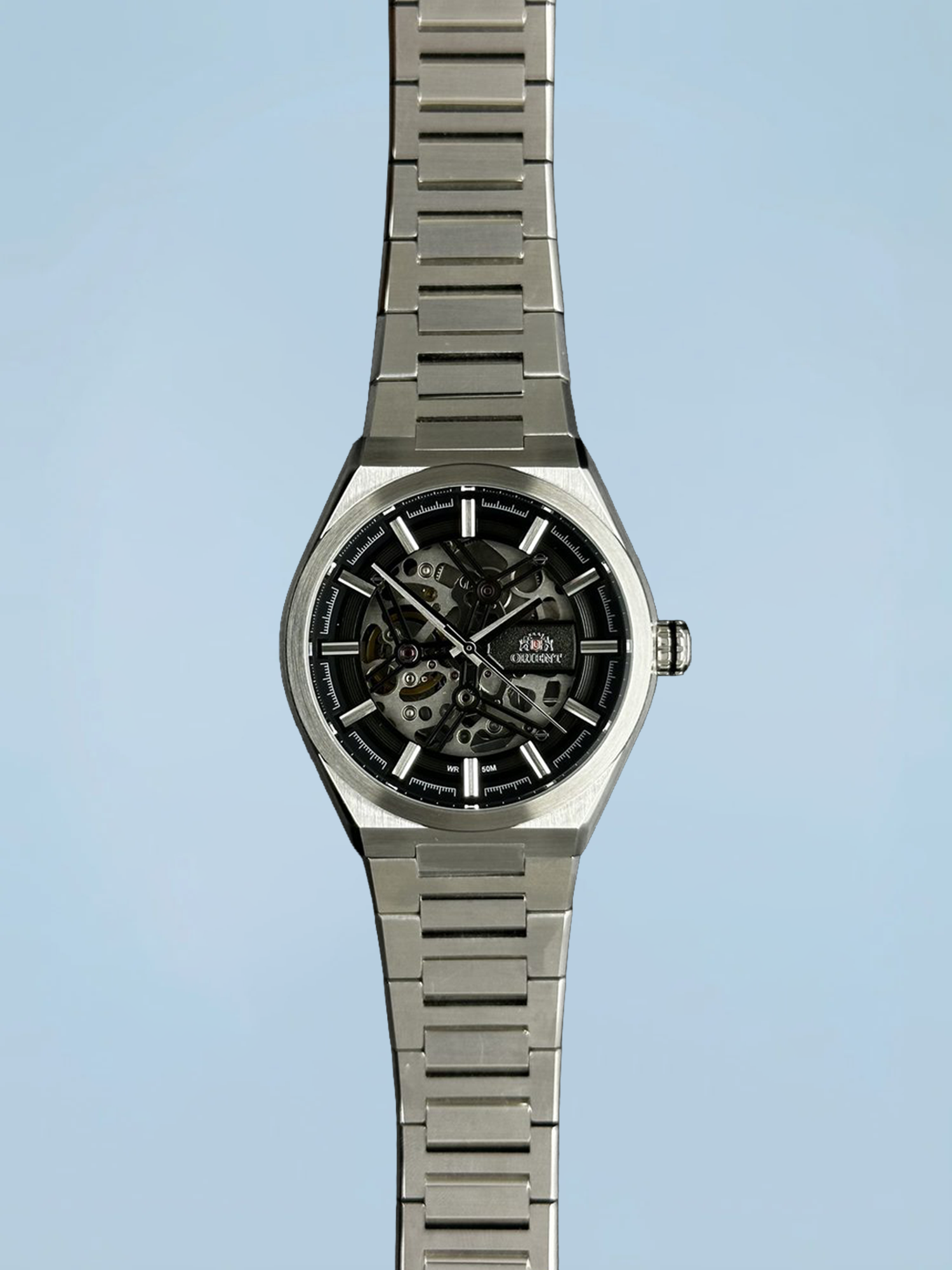Orient Esqueleto Automático Prata/Preto
