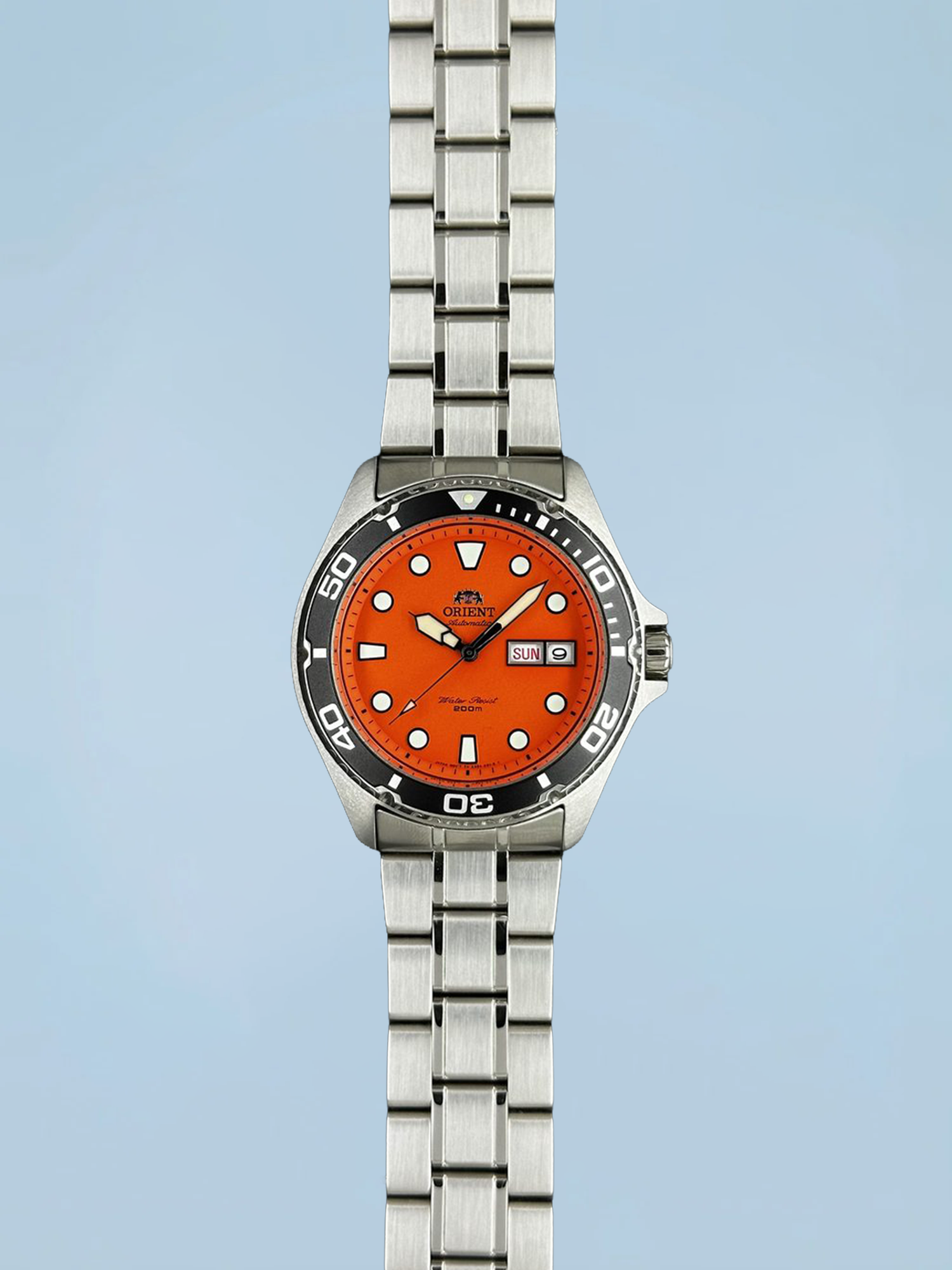 Orient Mako Ray II Automático Diver Laranja Aço 200m