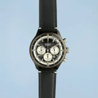 Relógio Orient Solartech Elite Elegance Solar Preto e Rosé Couro