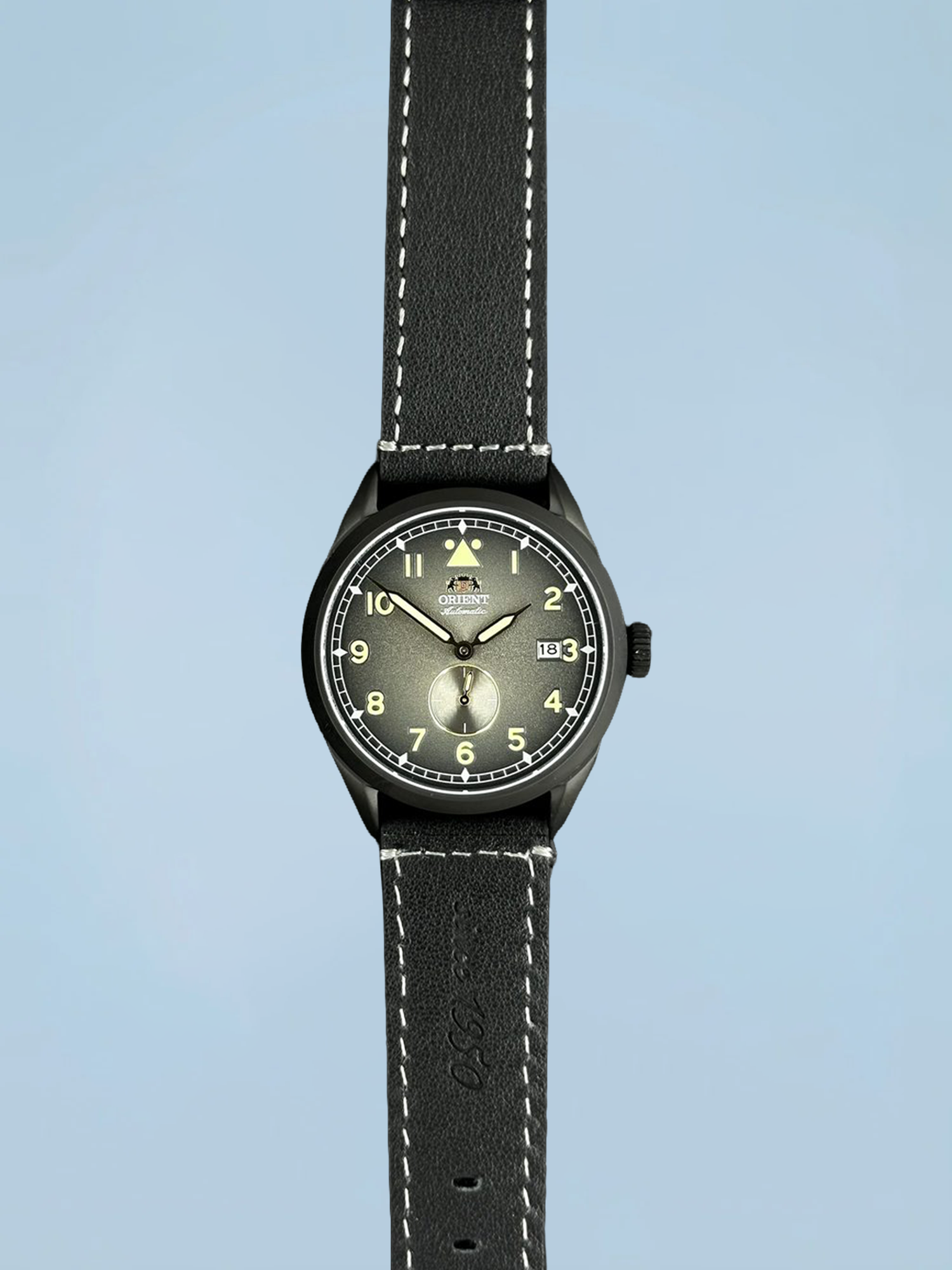 Orient Special Calibers Pilot Automático Preto e Dourado Couro
