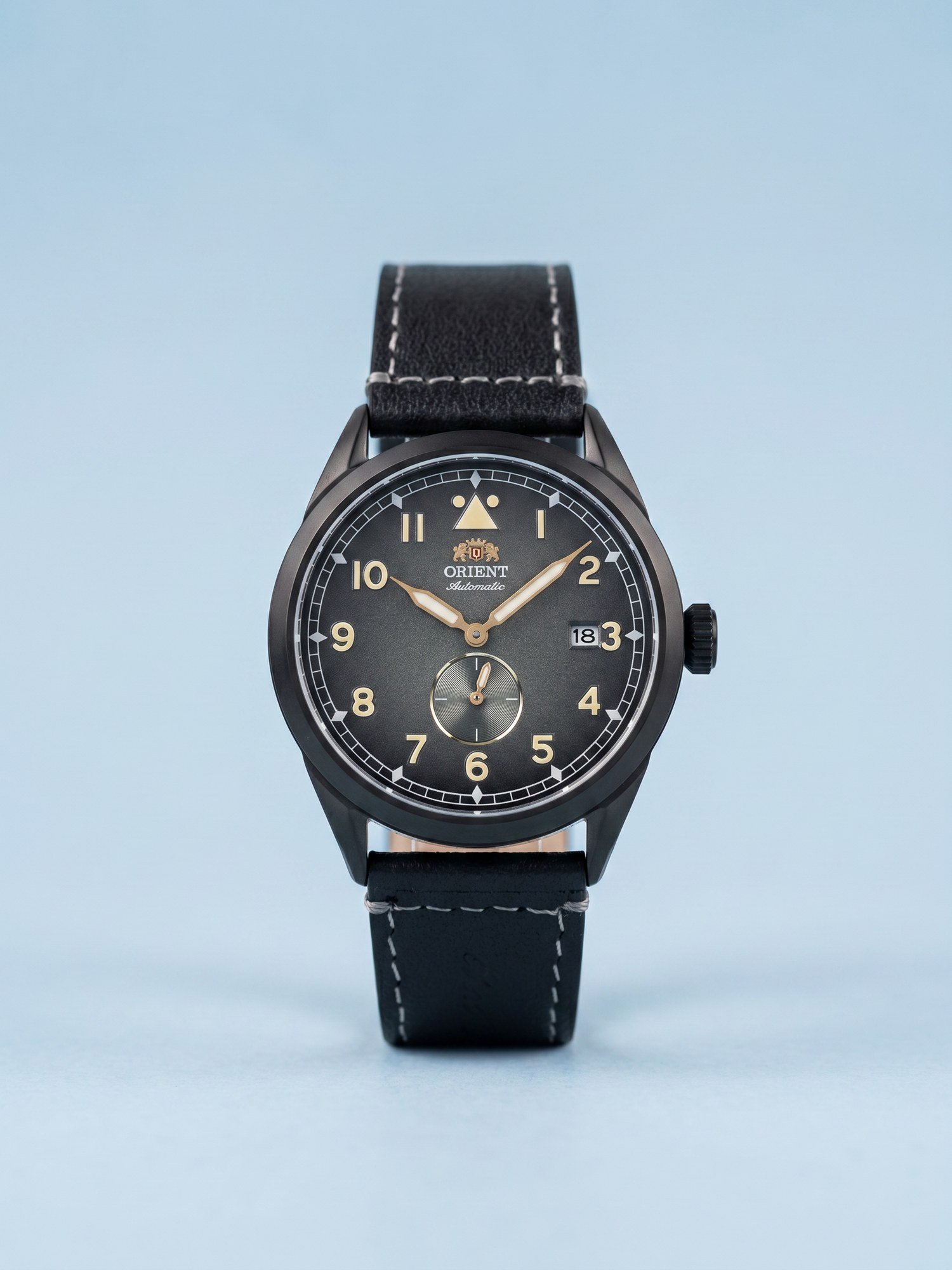 Orient Special Calibers Pilot Automático Preto e Dourado Couro