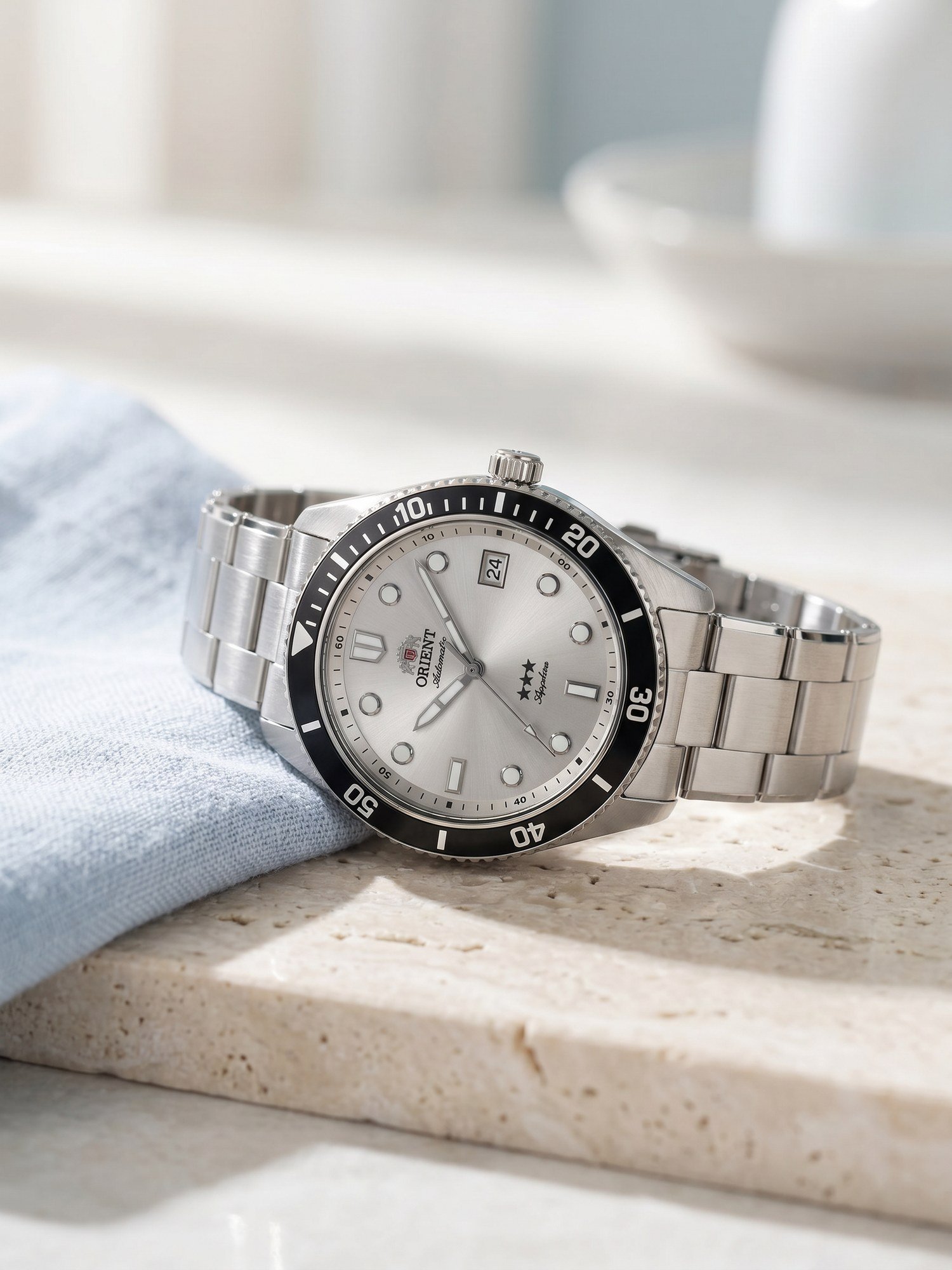 Orient Sport Sea 39mm 3 Estrelas Automático Branco