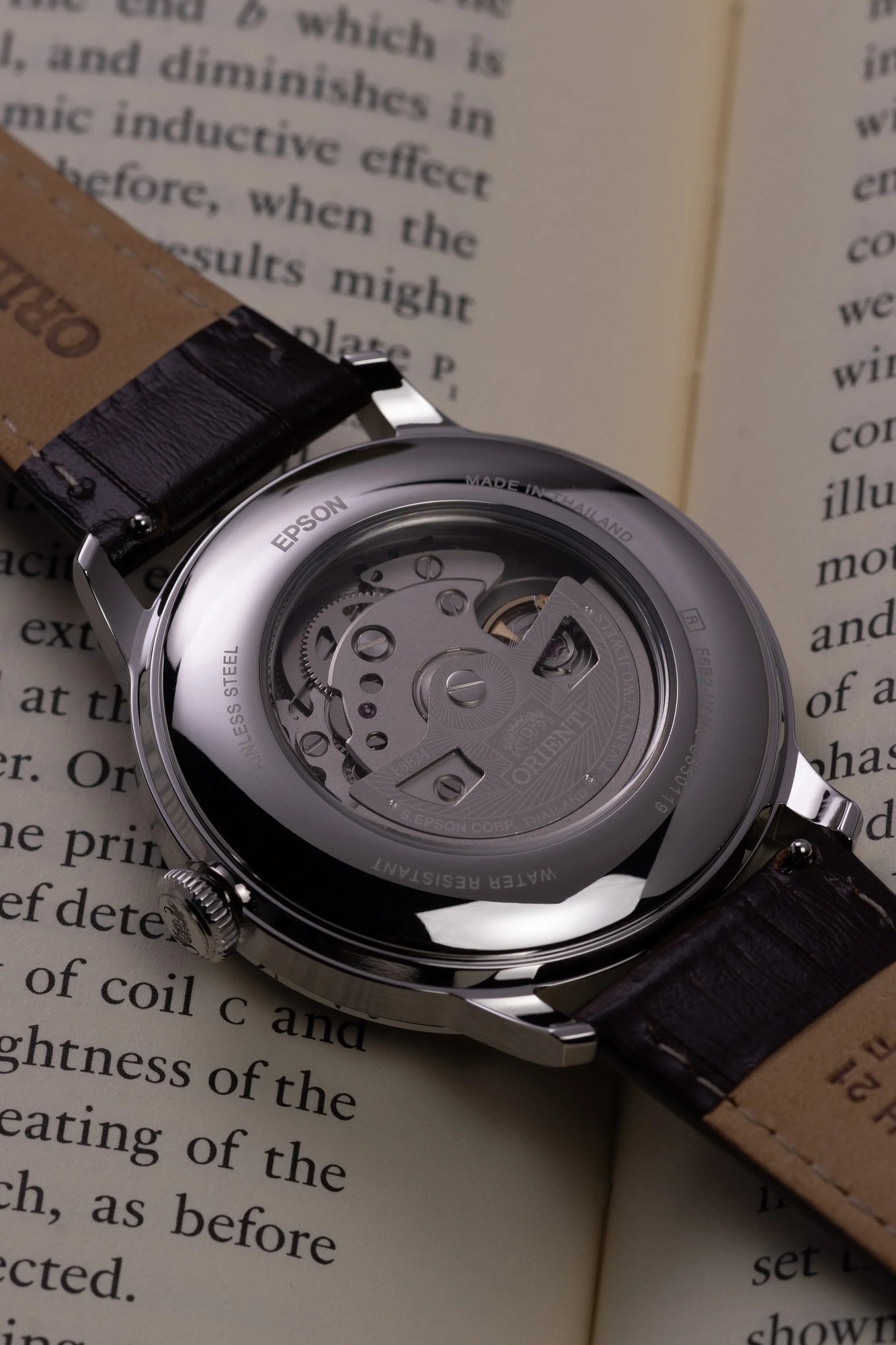 Orient Bambino Sun & Moon Automático Verde Couro