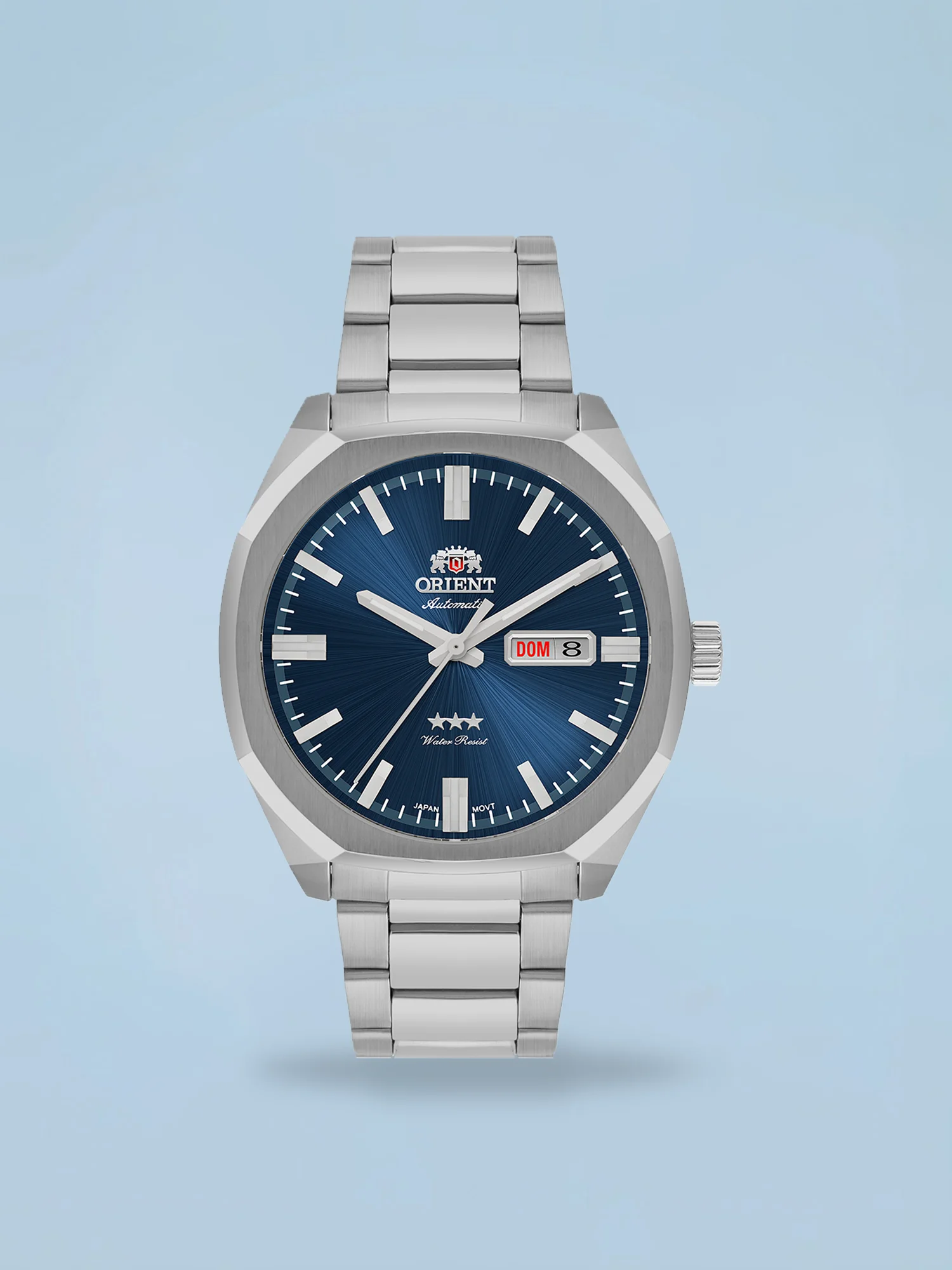 Orient 3 Estrelas Automático Azul Calendário Duplo