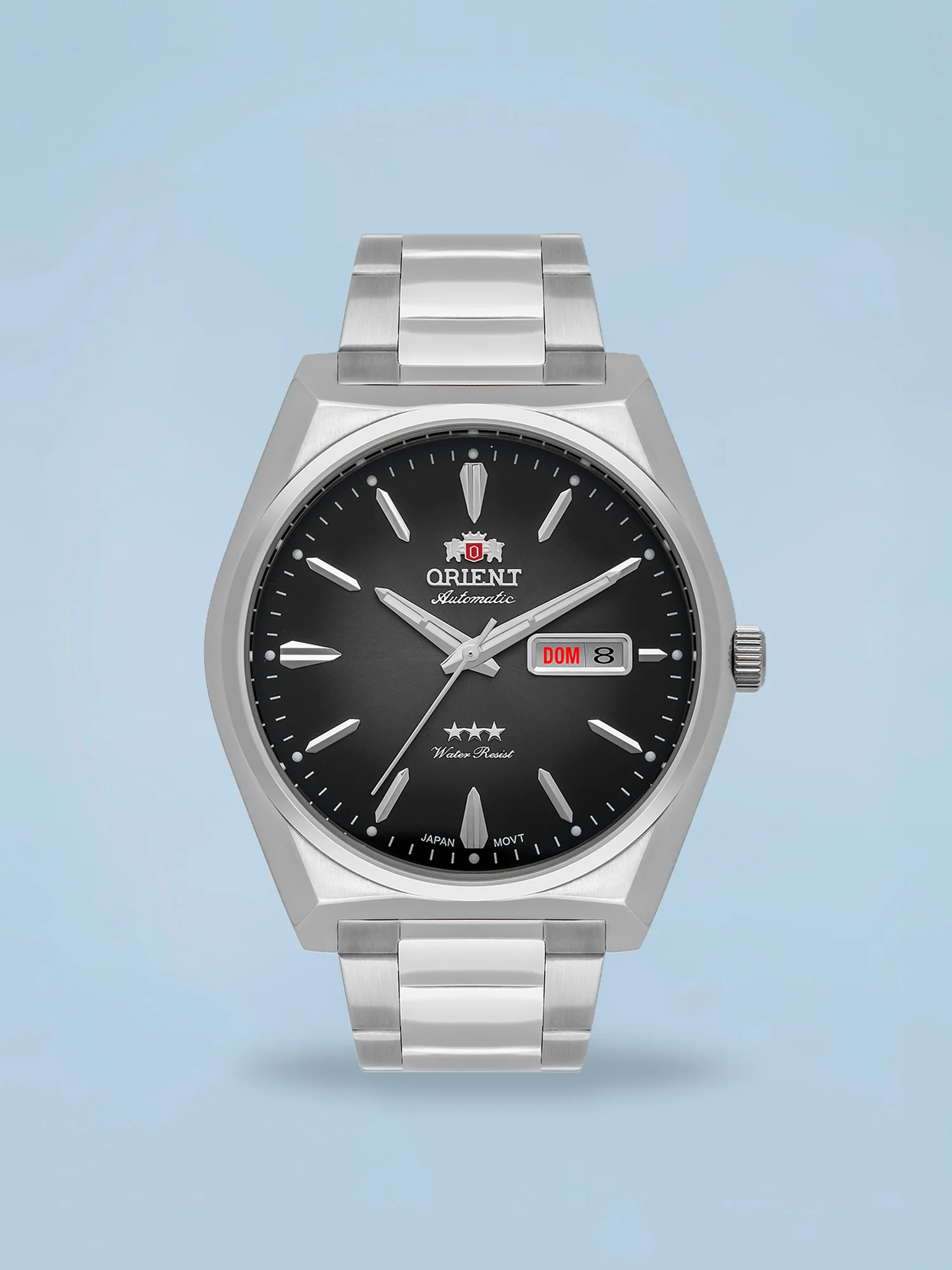 Orient 3 Estrelas Automático Preto Calendário Duplo