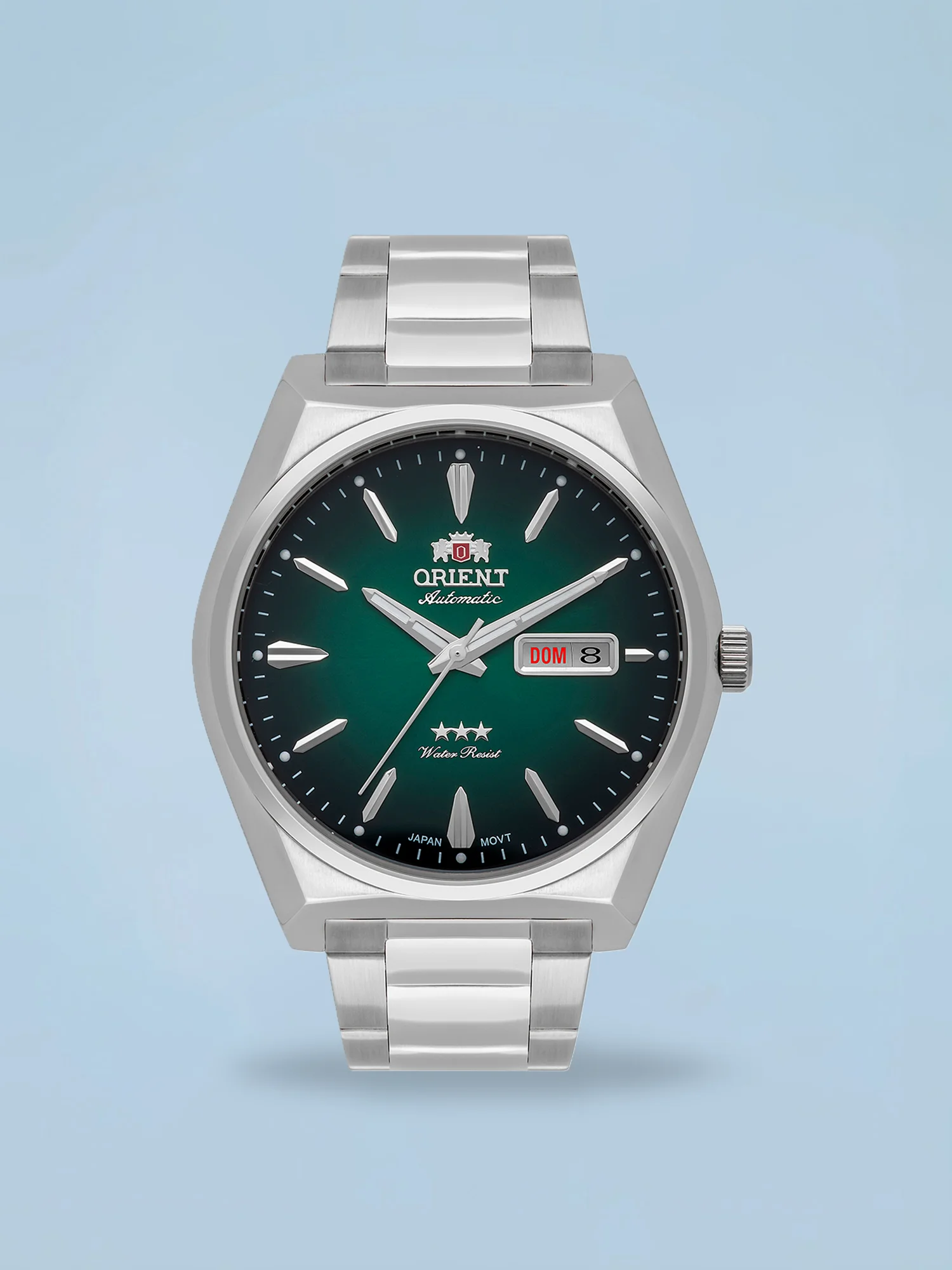 Orient 3 Estrelas Automático Verde Calendário Duplo