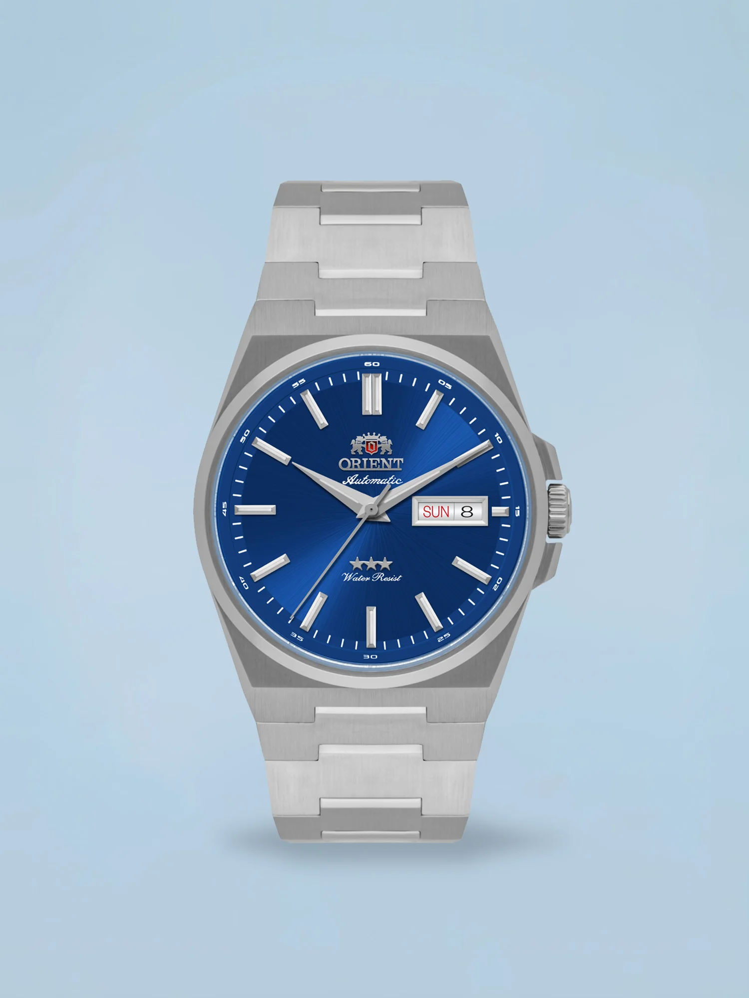 Orient Elegance 3 Estrelas Automático Azul Bracelete Integrado
