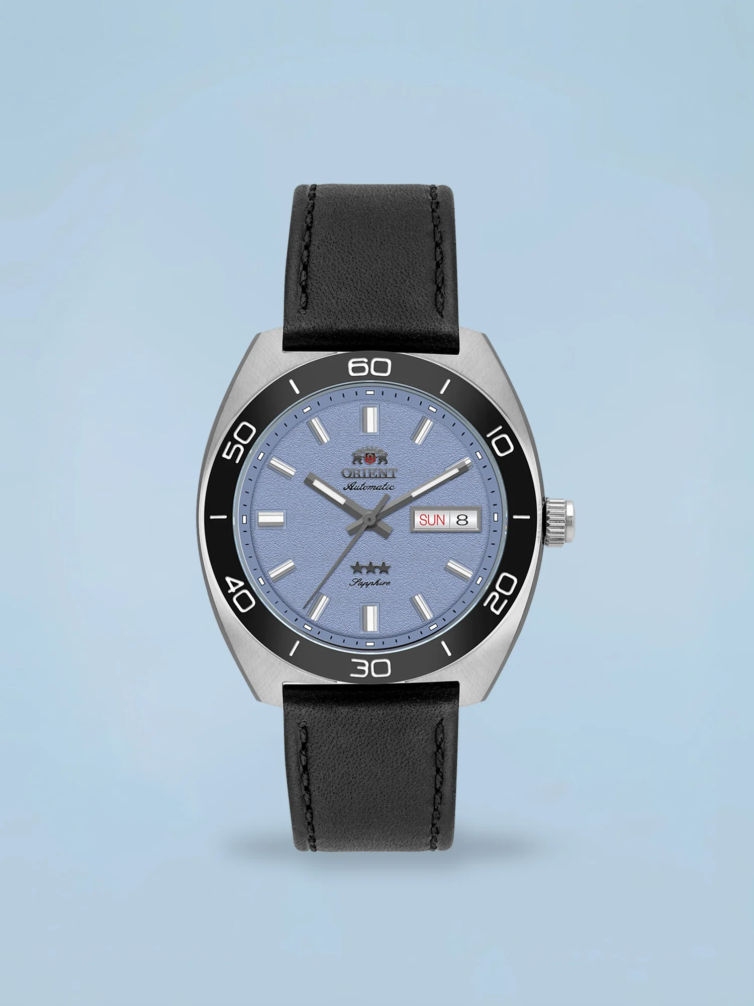 Orient Elegance 3 Estrelas Automático Azul Couro