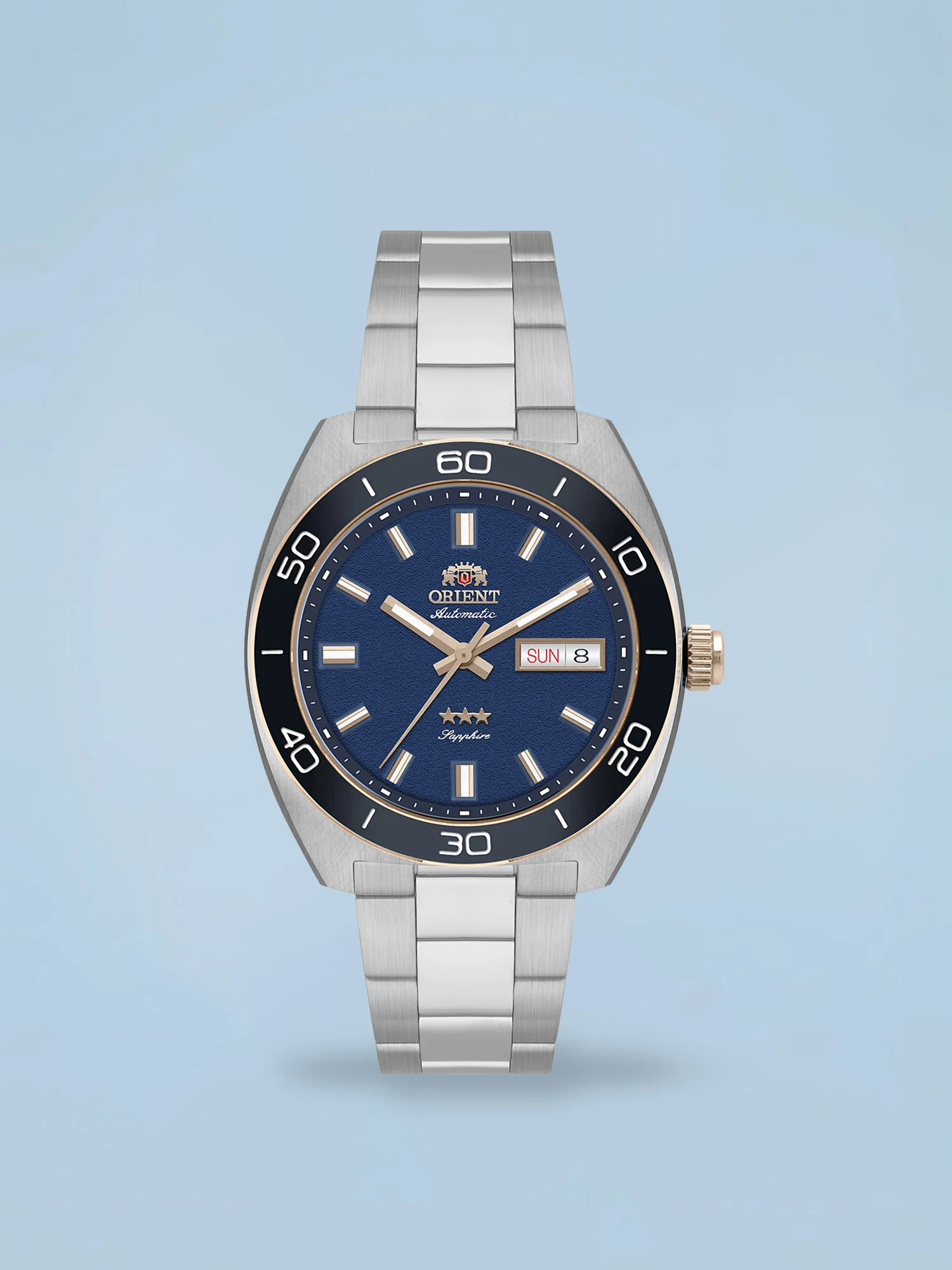 Orient Elegance 3 Estrelas Automático Azul Petróleo Aço