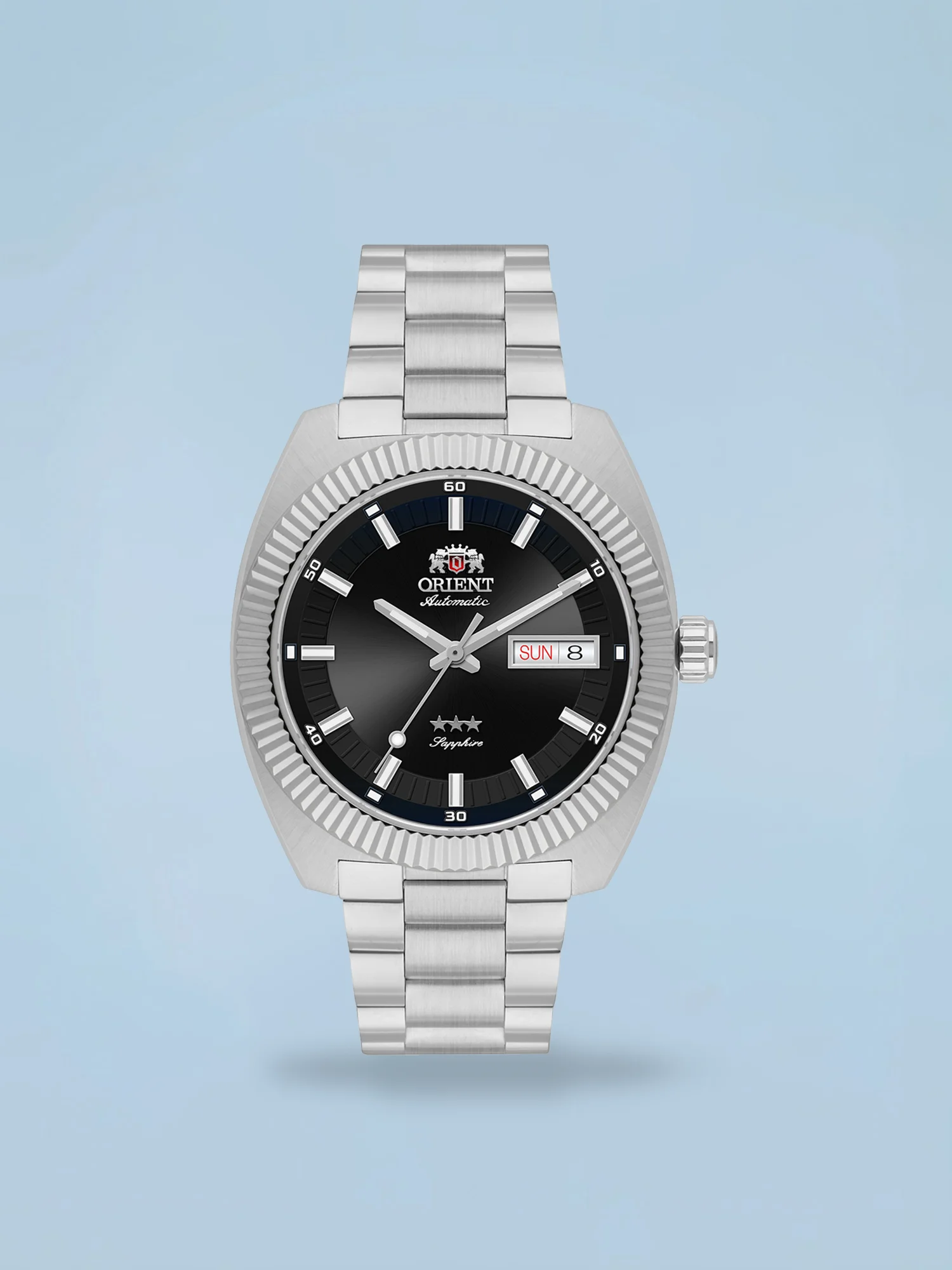 Orient Heritage 3 Estrelas Automático Preto (Bizel Canelado)