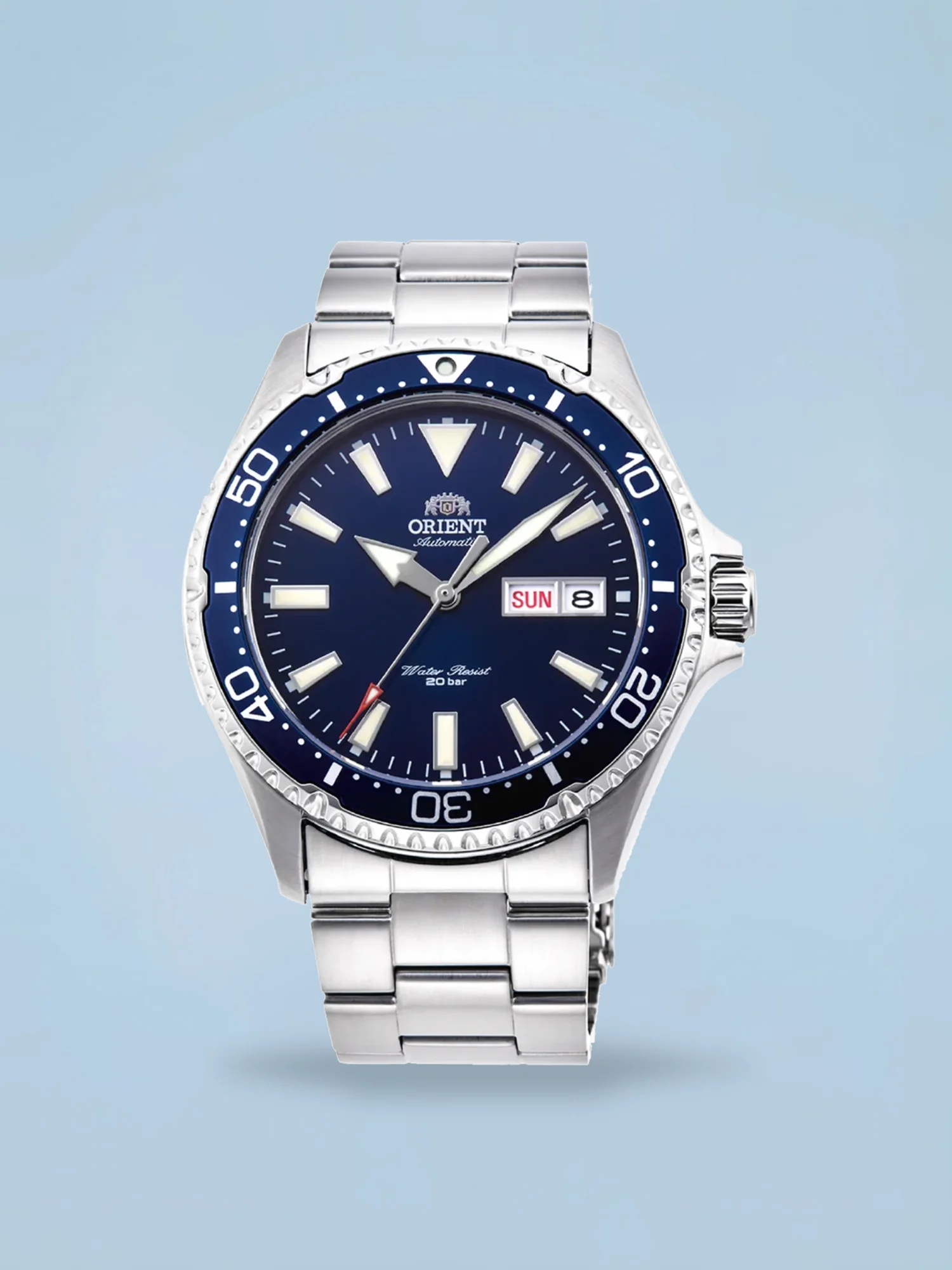 Orient Kamasu Mako III Automático Diver Azul Aço Safira 200m
