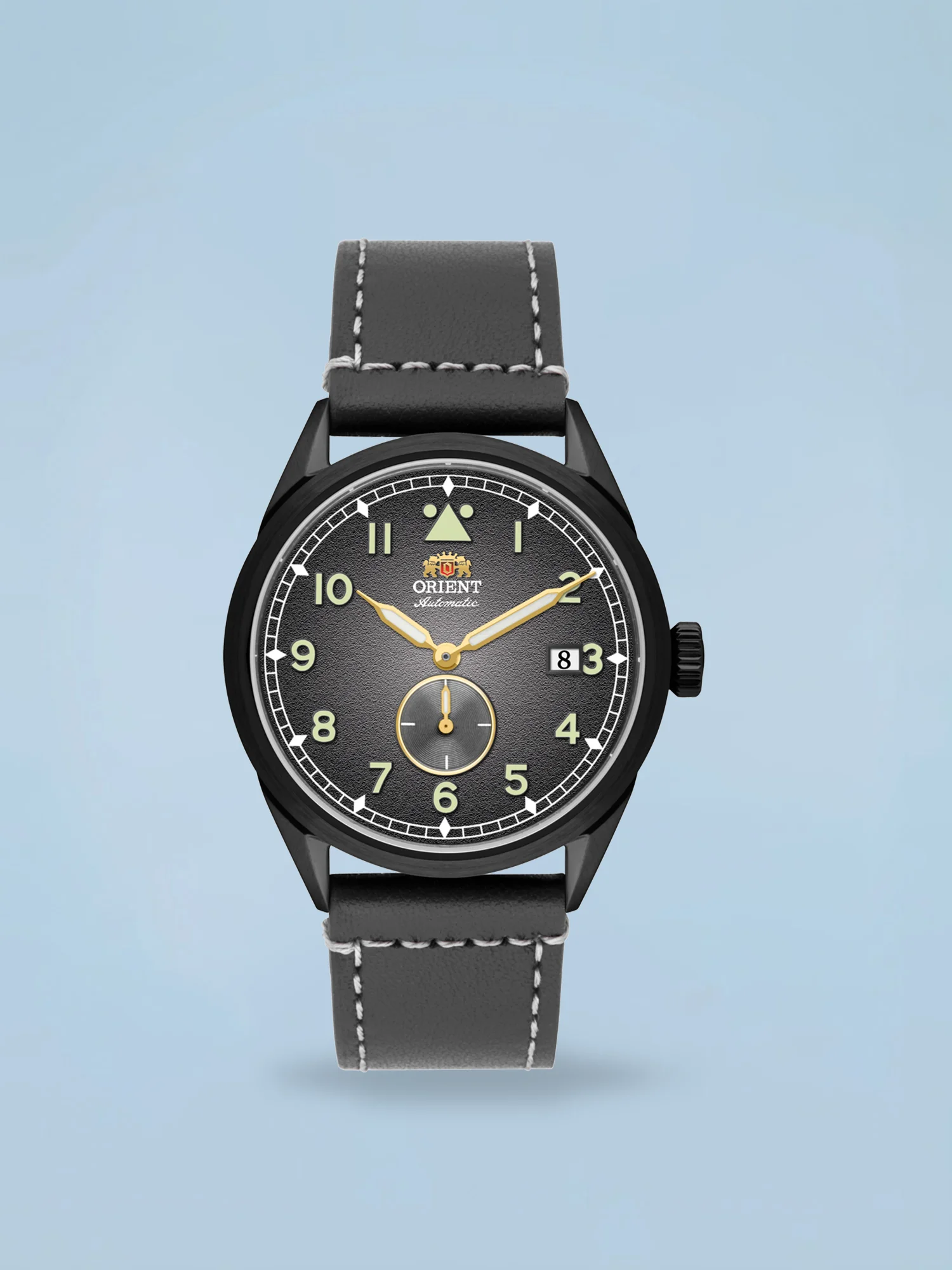 Orient Special Calibers Pilot Automático Preto e Dourado Couro