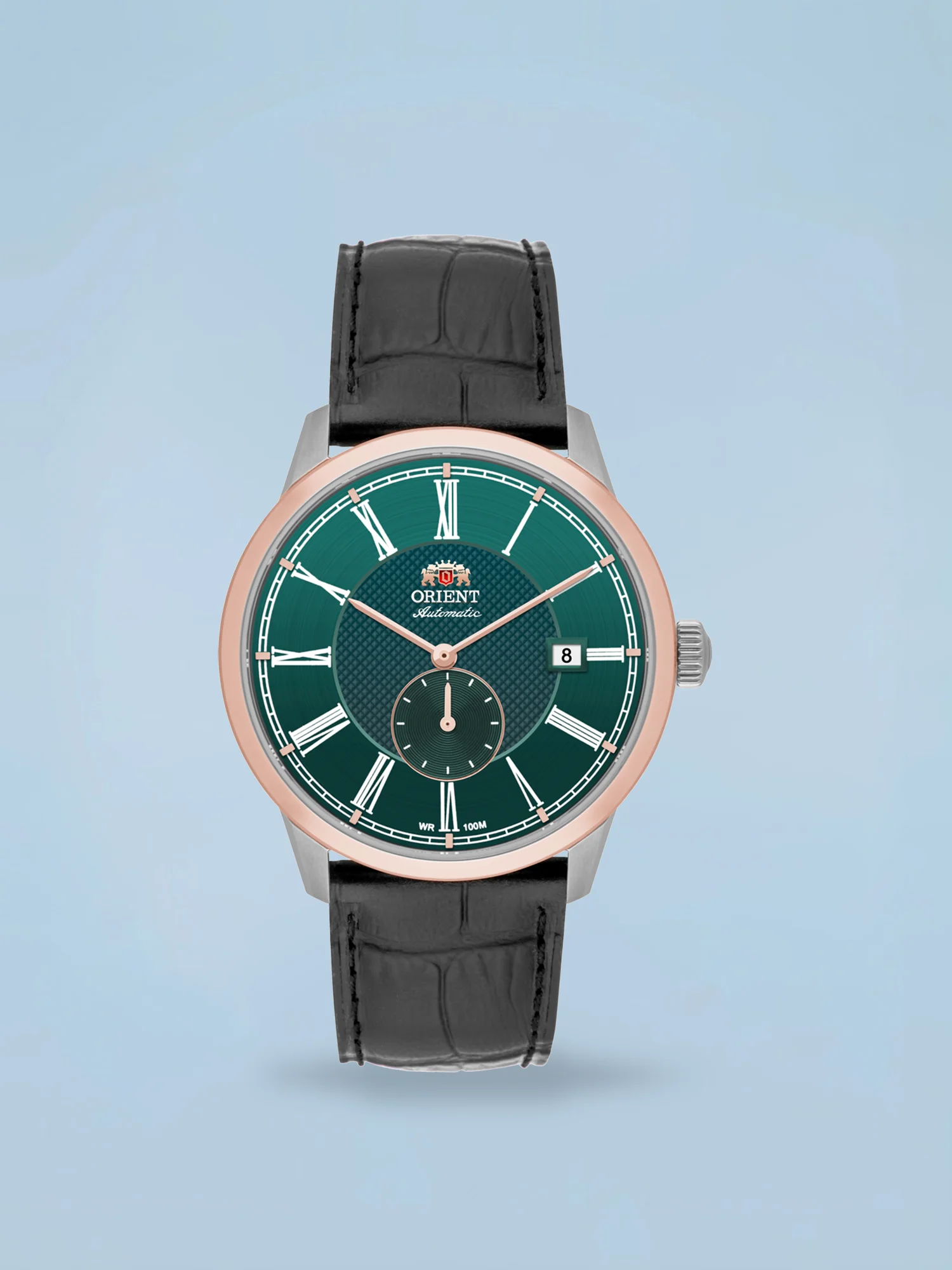 Orient Special Calibers Romano Automático Verde e Rosé Couro