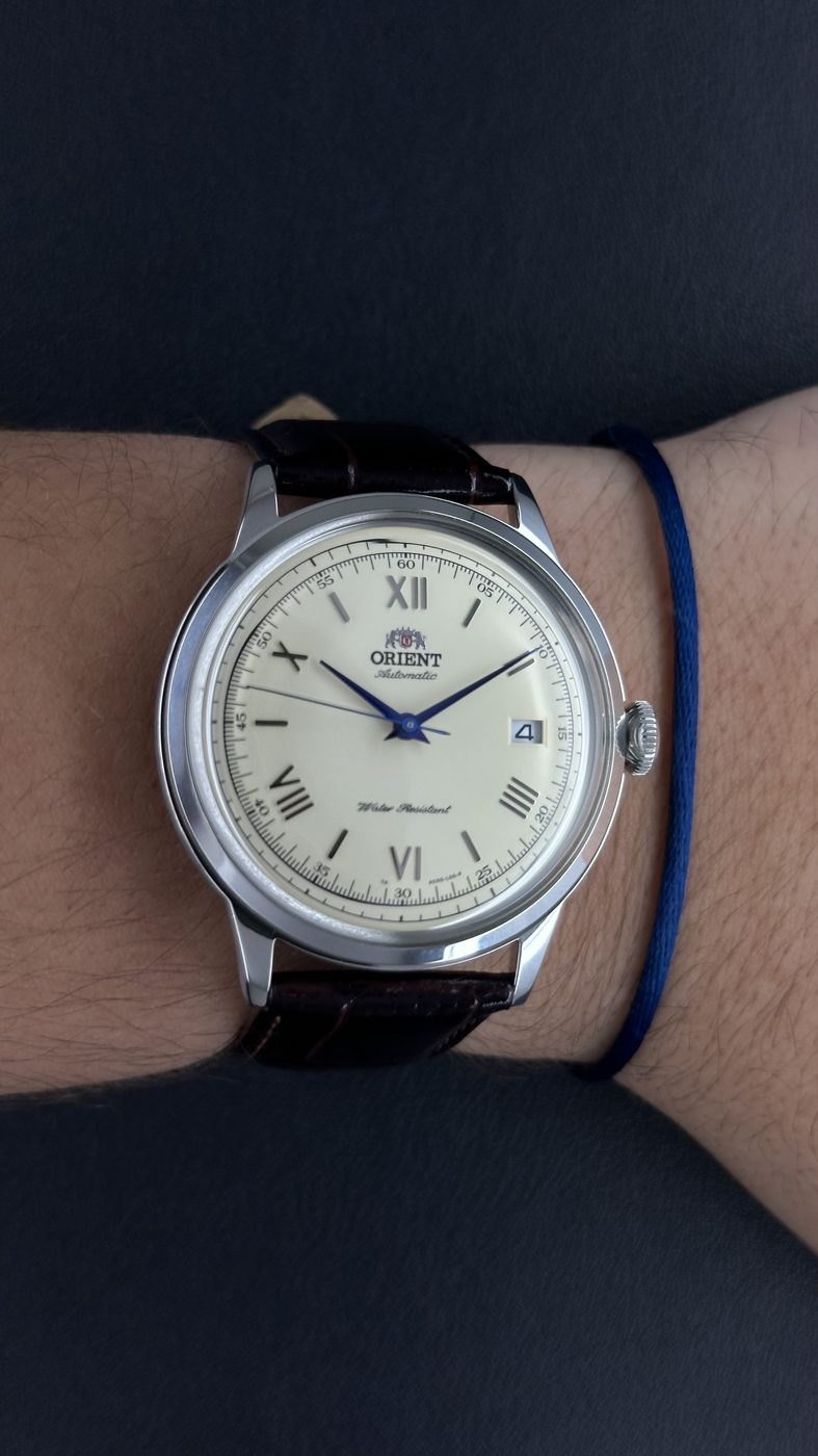 Orient Bambino Classic V2 Automático Bege Couro