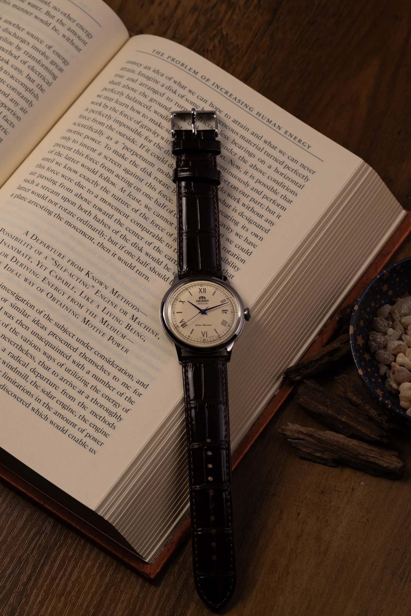 Orient Bambino Classic V2 Automático Bege Couro