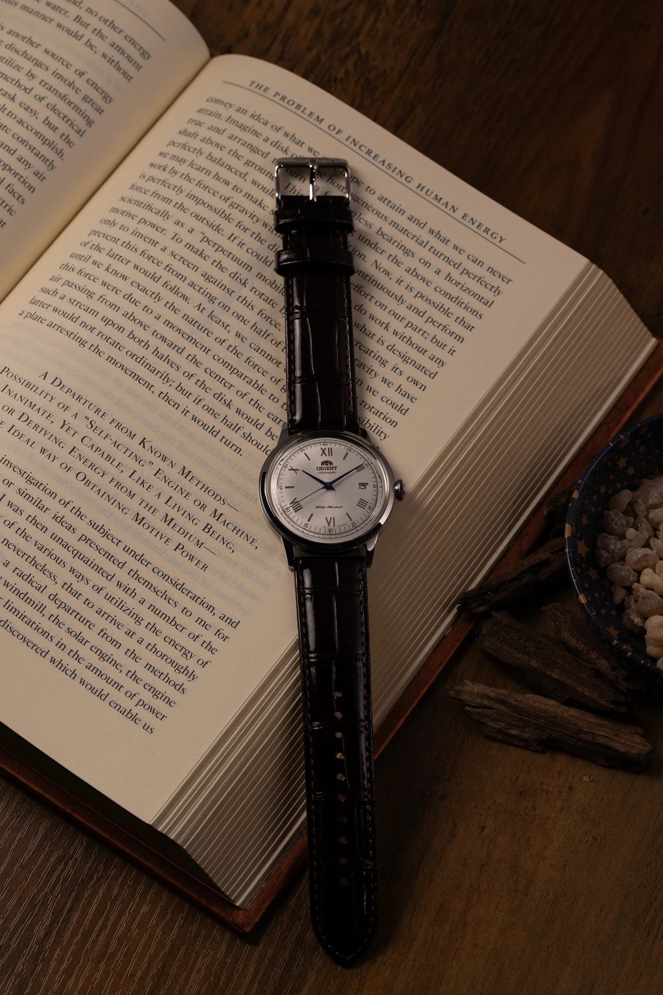 Orient Bambino Classic V2 Automático Branco Couro