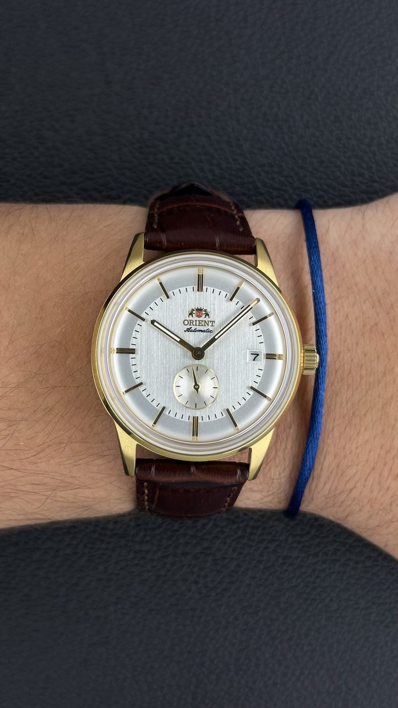 Orient Special Calibers Automático Dourado e Branco Couro