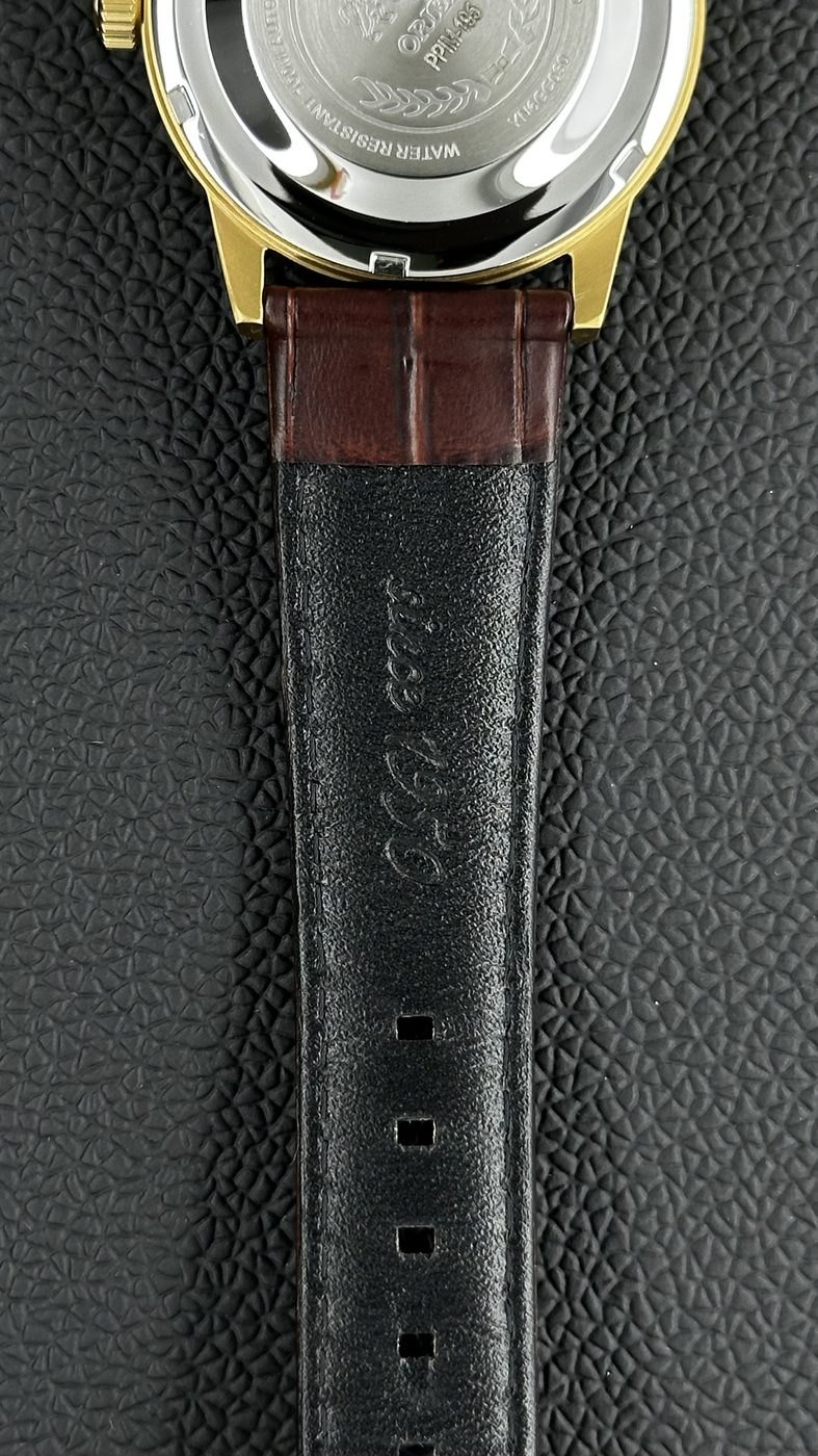 Orient Special Calibers Automático Dourado e Branco Couro