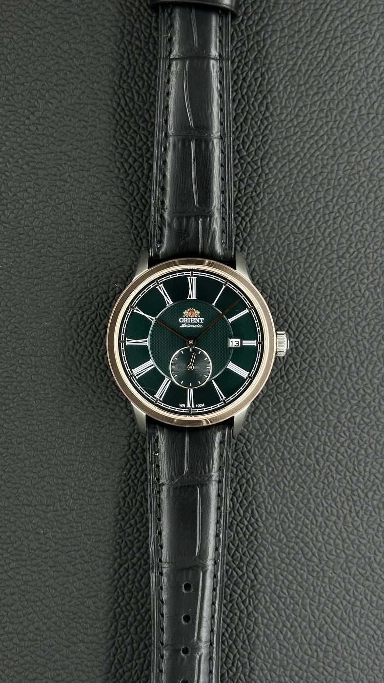 Orient Special Calibers Romano Automático Verde e Rosé Couro